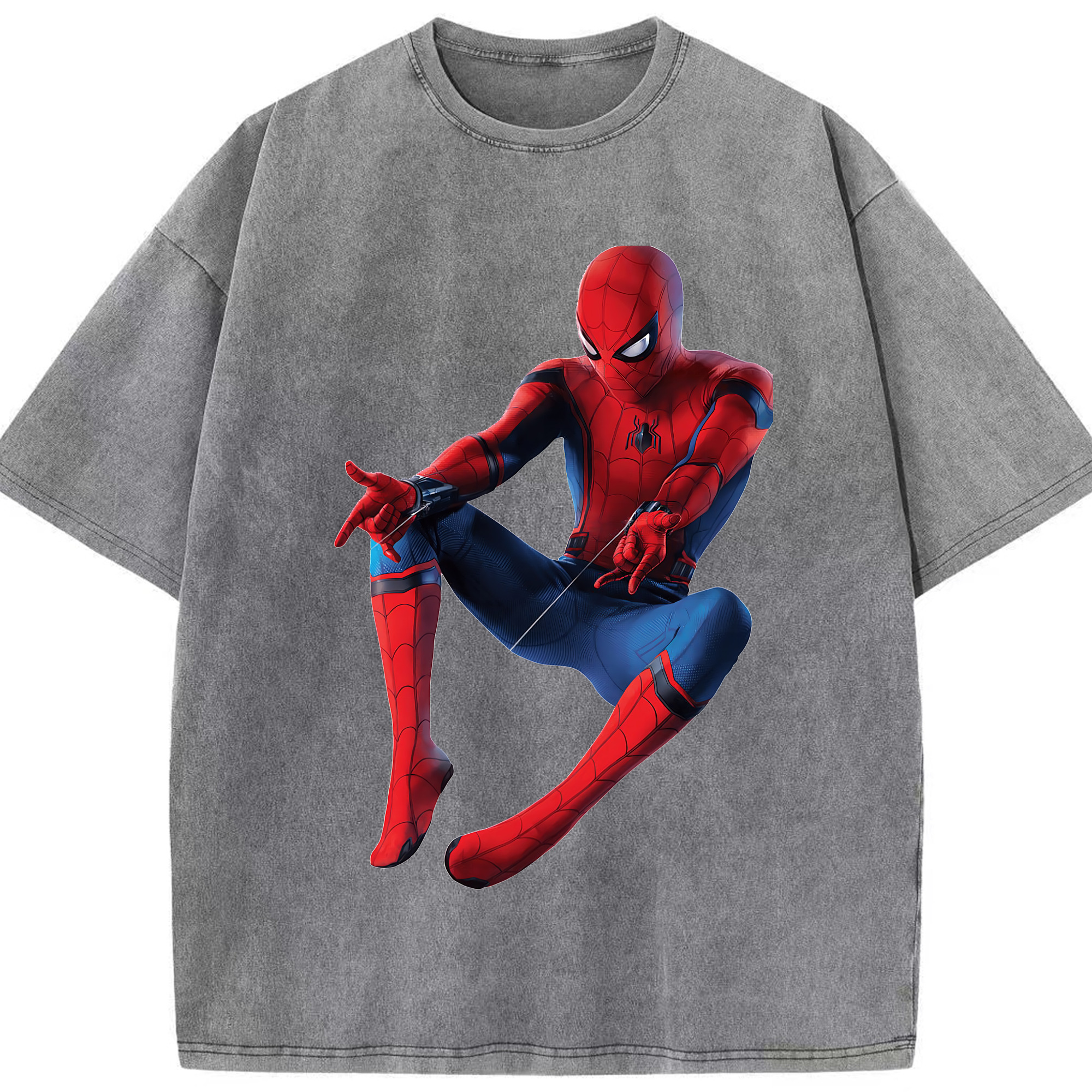 （画像用） Spider Man スパイダーマン 綿100% ヴィンテージ風 半袖Tシャツ（フロントプリント）