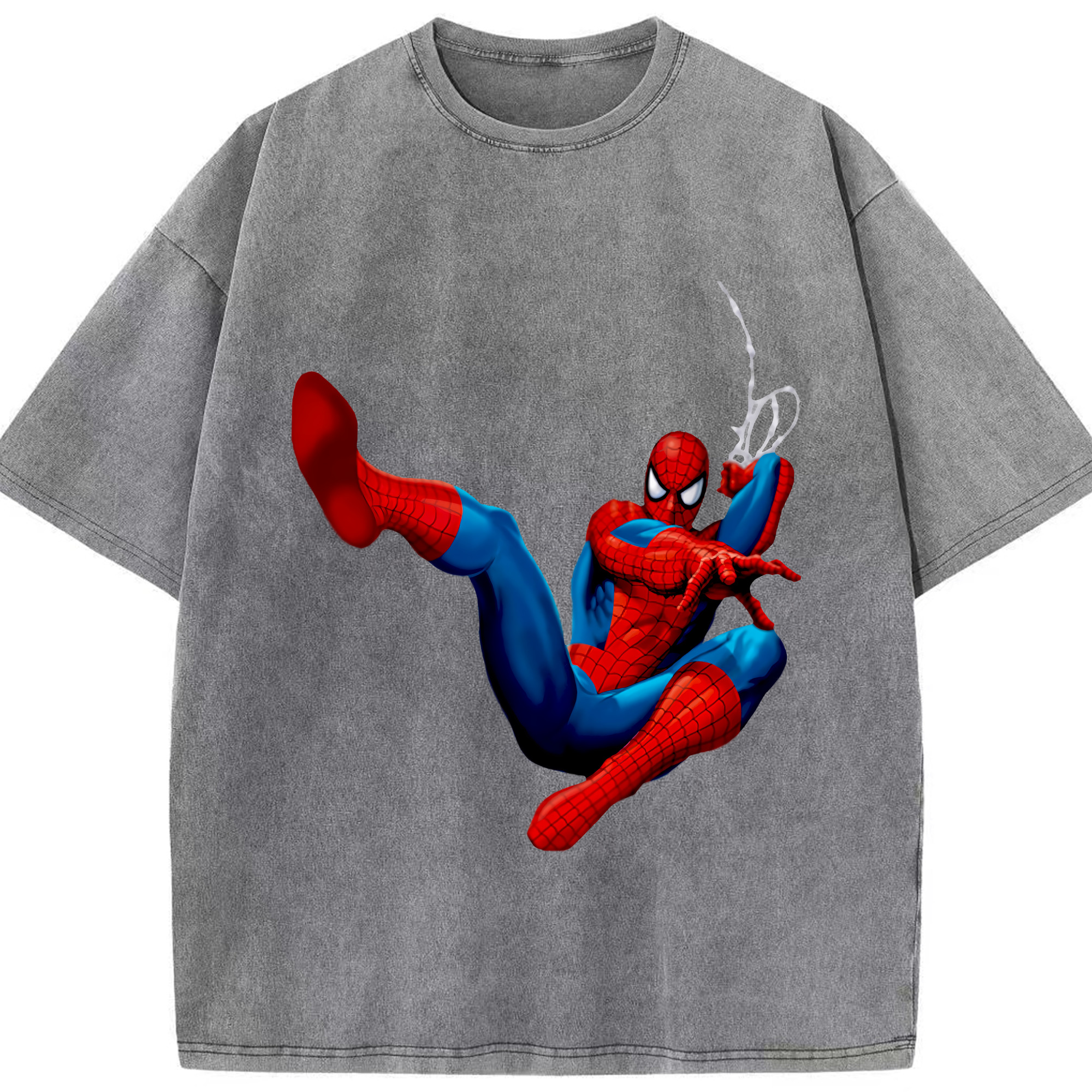 （画像用） Spider Man スパイダーマン 綿100% ヴィンテージ風 半袖Tシャツ（フロントプリント）