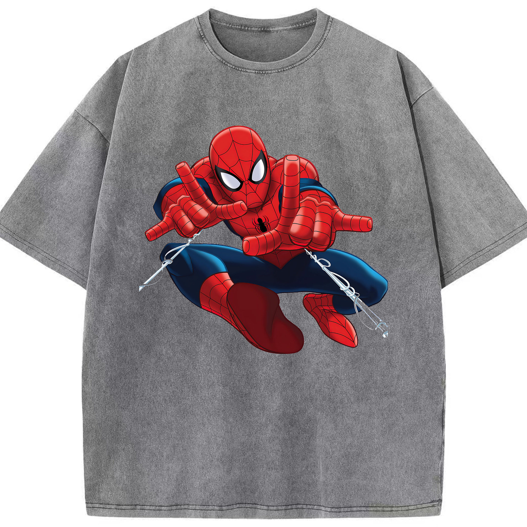 Spider Man スパイダーマン 綿100% ヴィンテージ風 半袖Tシャツ（フロントプリント）