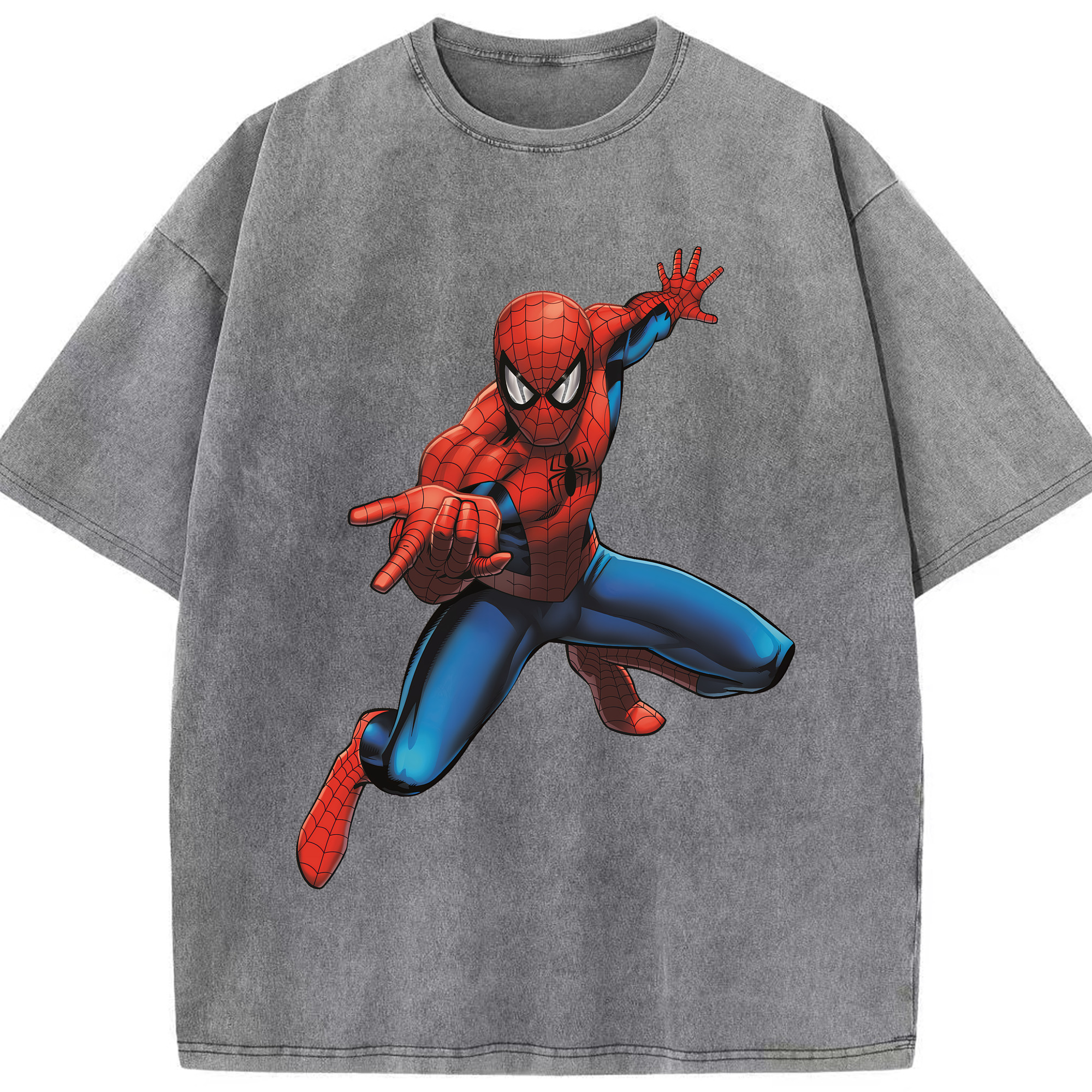 （画像用） Spider Man スパイダーマン 綿100% ヴィンテージ風 半袖Tシャツ（フロントプリント）