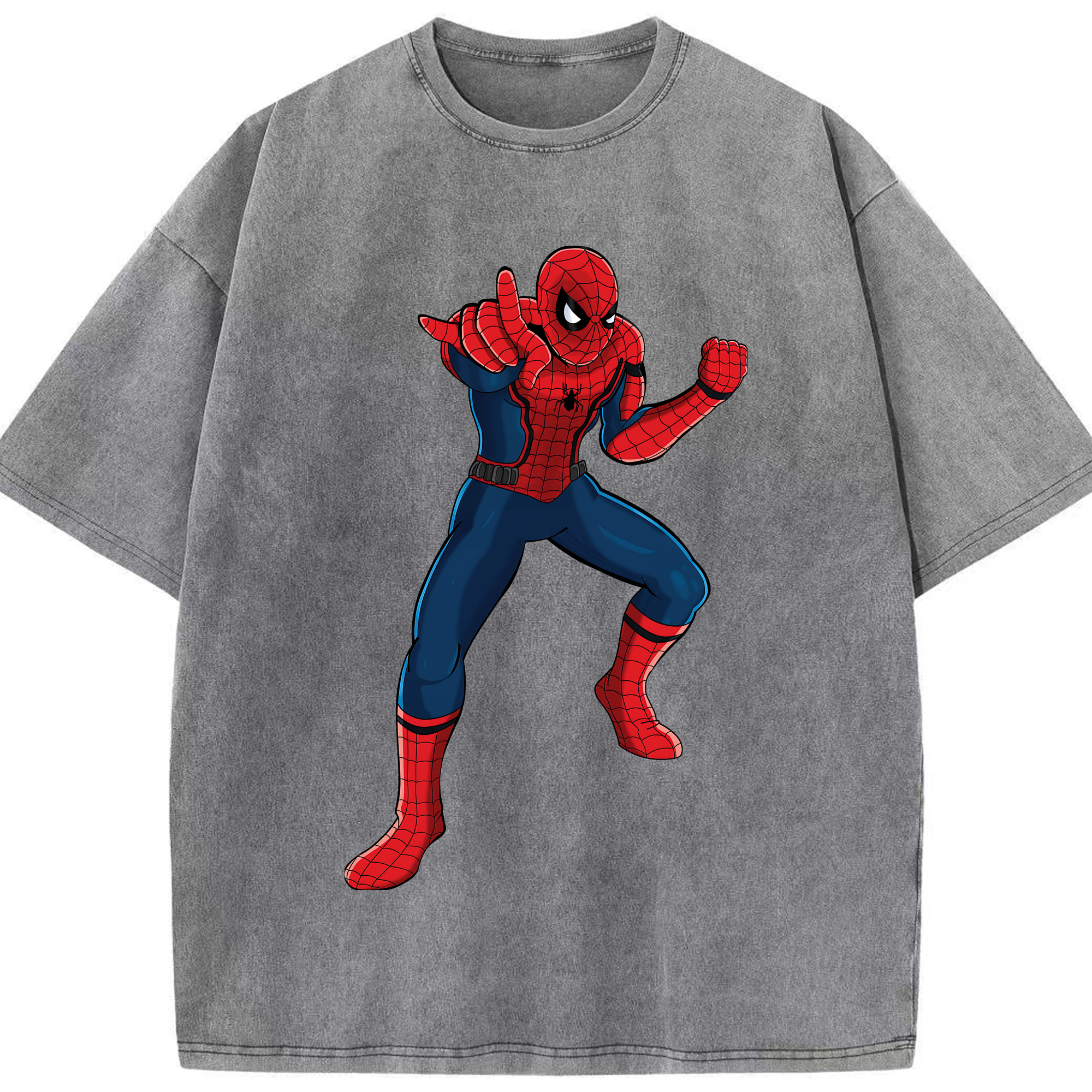 （画像用） Spider Man スパイダーマン 綿100% ヴィンテージ風 半袖Tシャツ（フロントプリント）