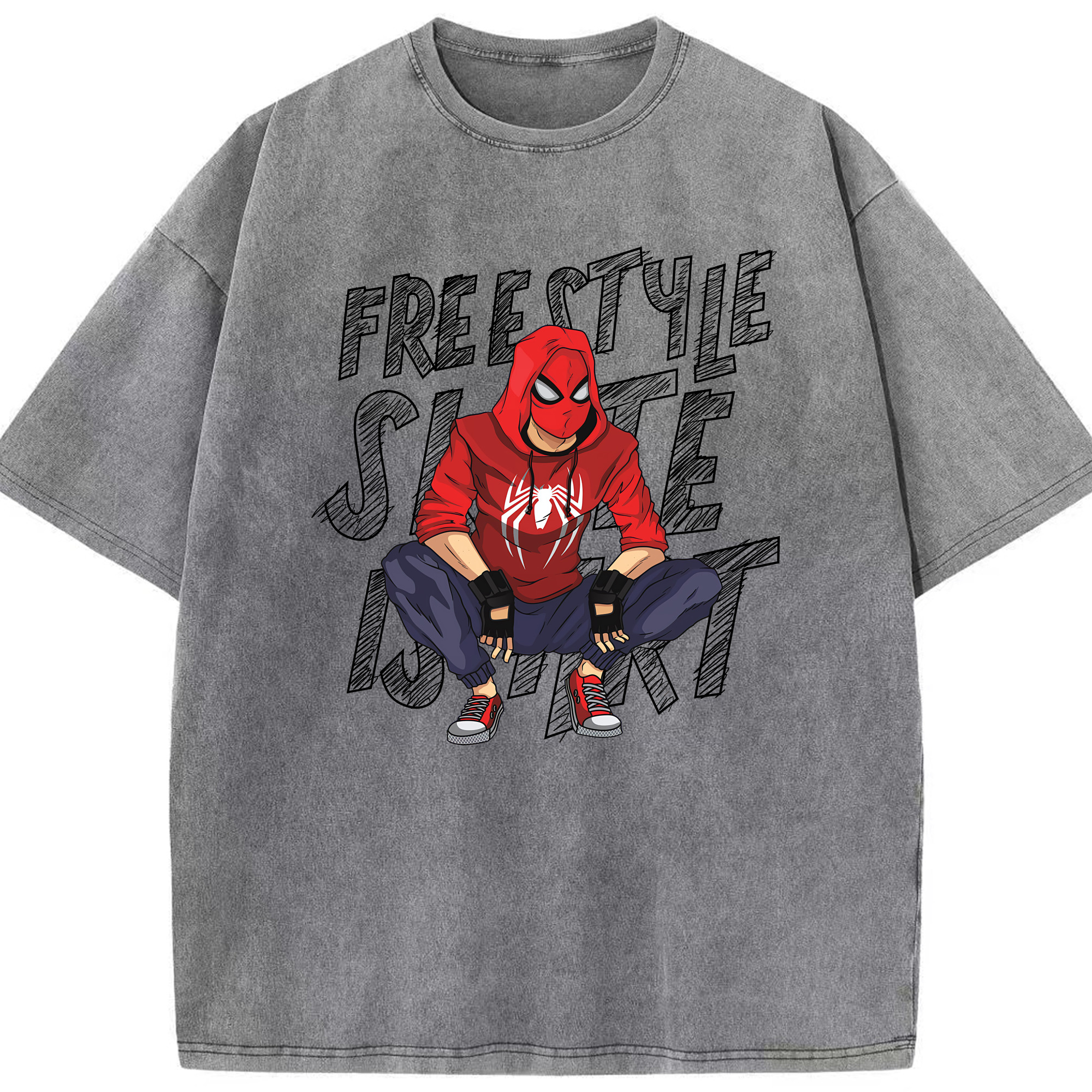 （画像用） Spider Man スパイダーマン 綿100% ヴィンテージ風 半袖Tシャツ（フロントプリント）