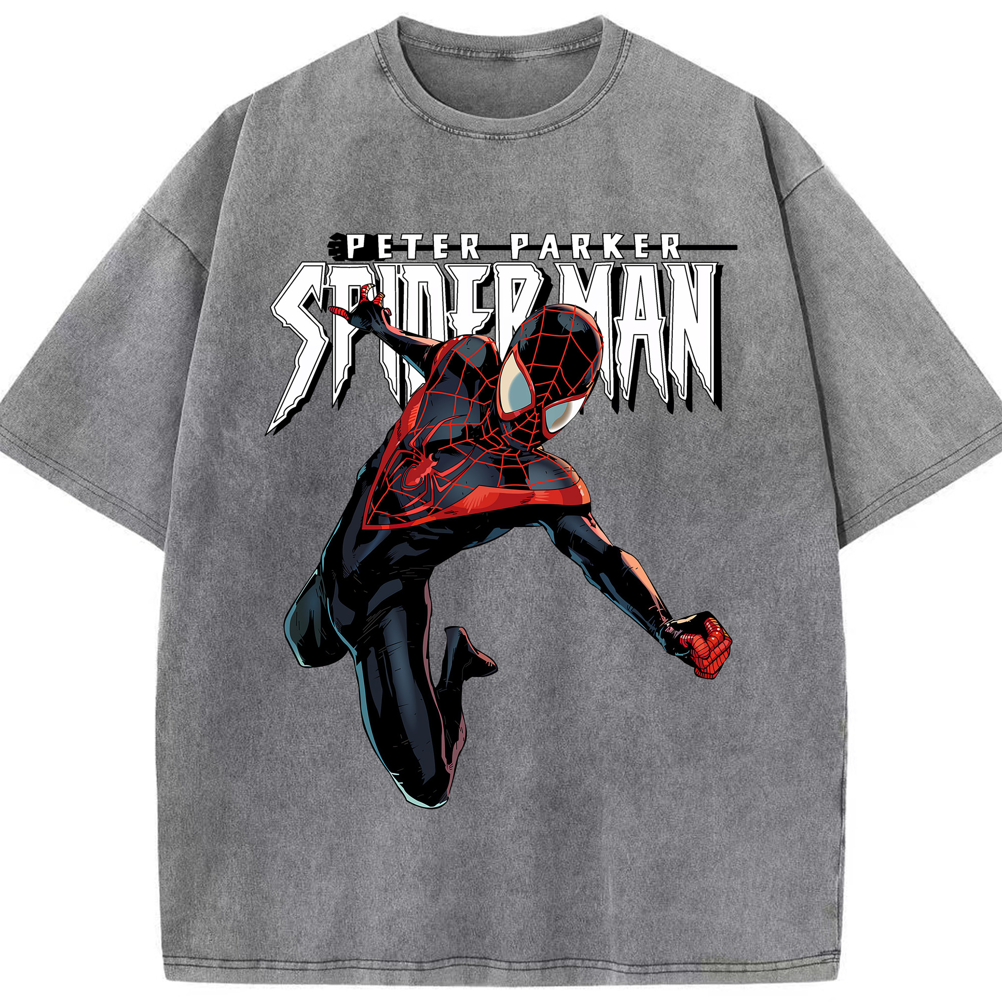（画像用） Spider Man スパイダーマン 綿100% ヴィンテージ風 半袖Tシャツ（フロントプリント）