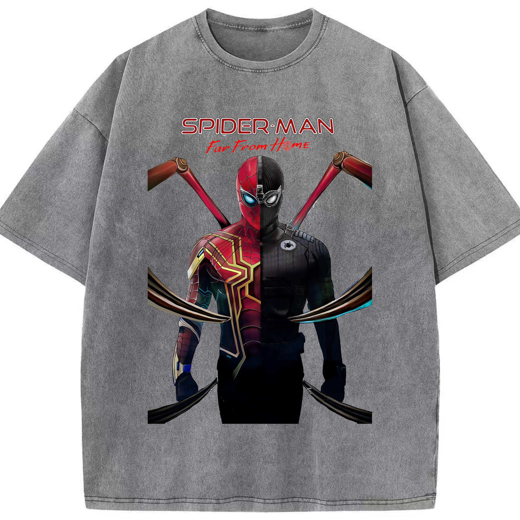 （画像用） Spider Man スパイダーマン 綿100% ヴィンテージ風 半袖Tシャツ（フロントプリント）