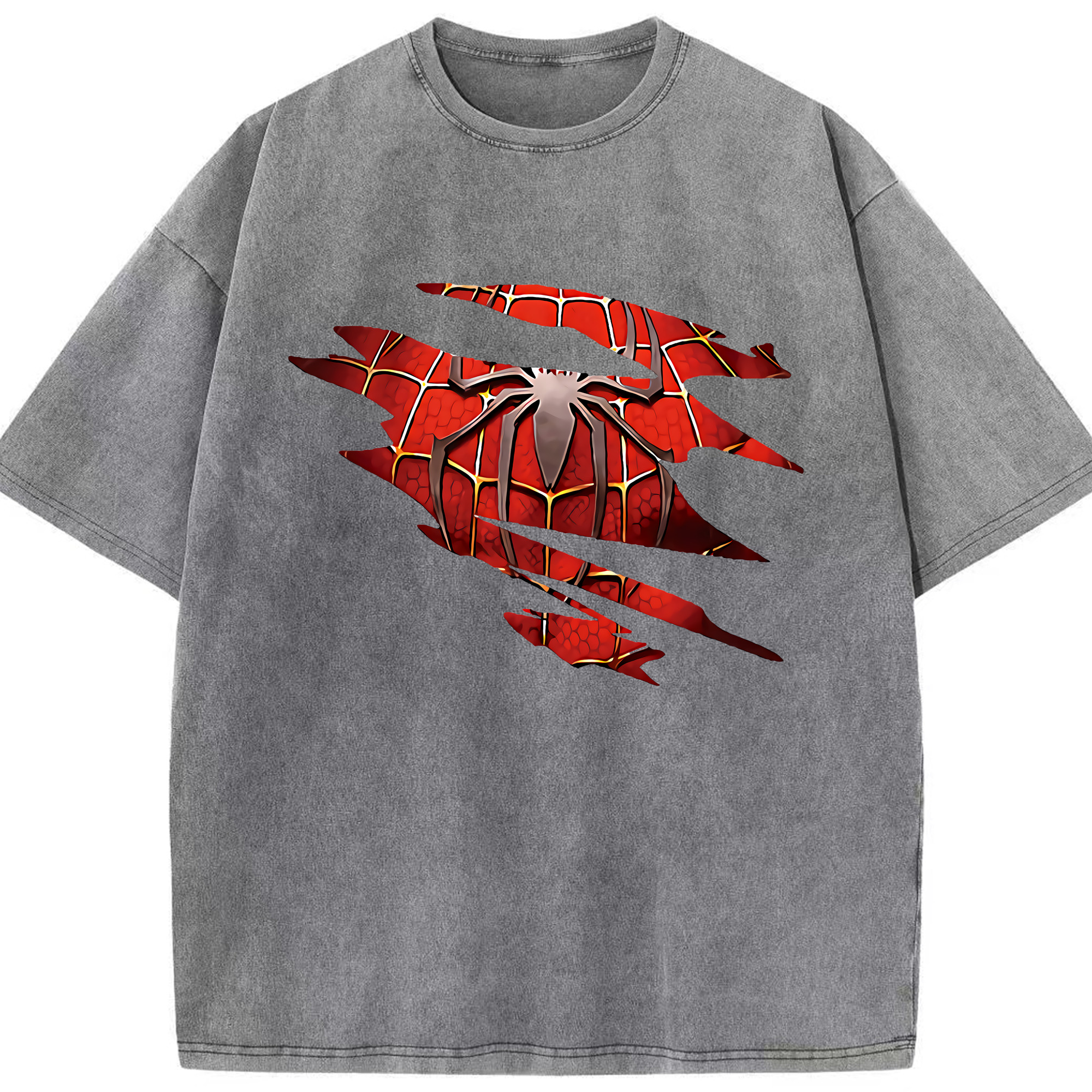 （画像用） Spider Man スパイダーマン 綿100% ヴィンテージ風 半袖Tシャツ（フロントプリント）