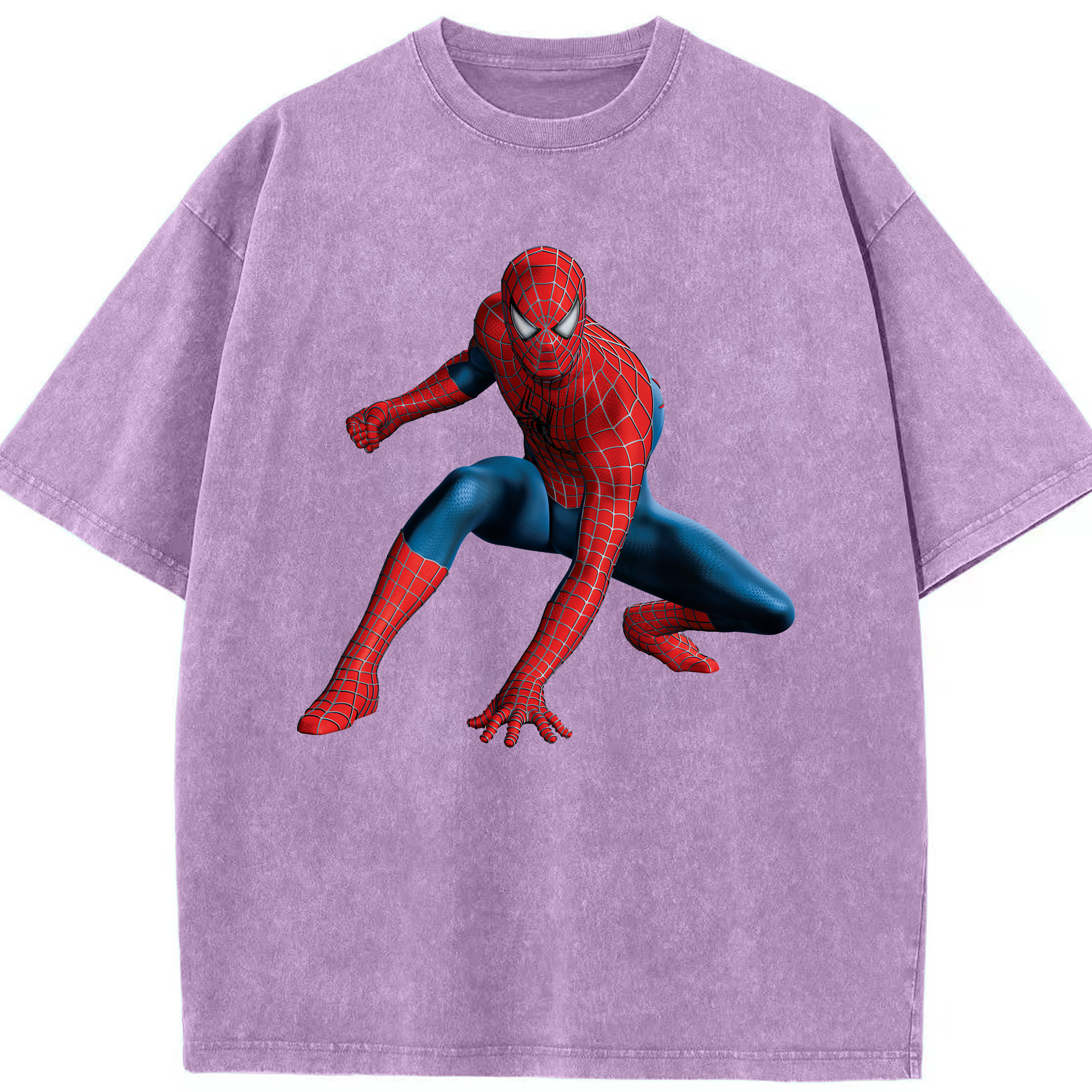 （画像用） Spider Man スパイダーマン 綿100% ヴィンテージ風 半袖Tシャツ（フロントプリント）