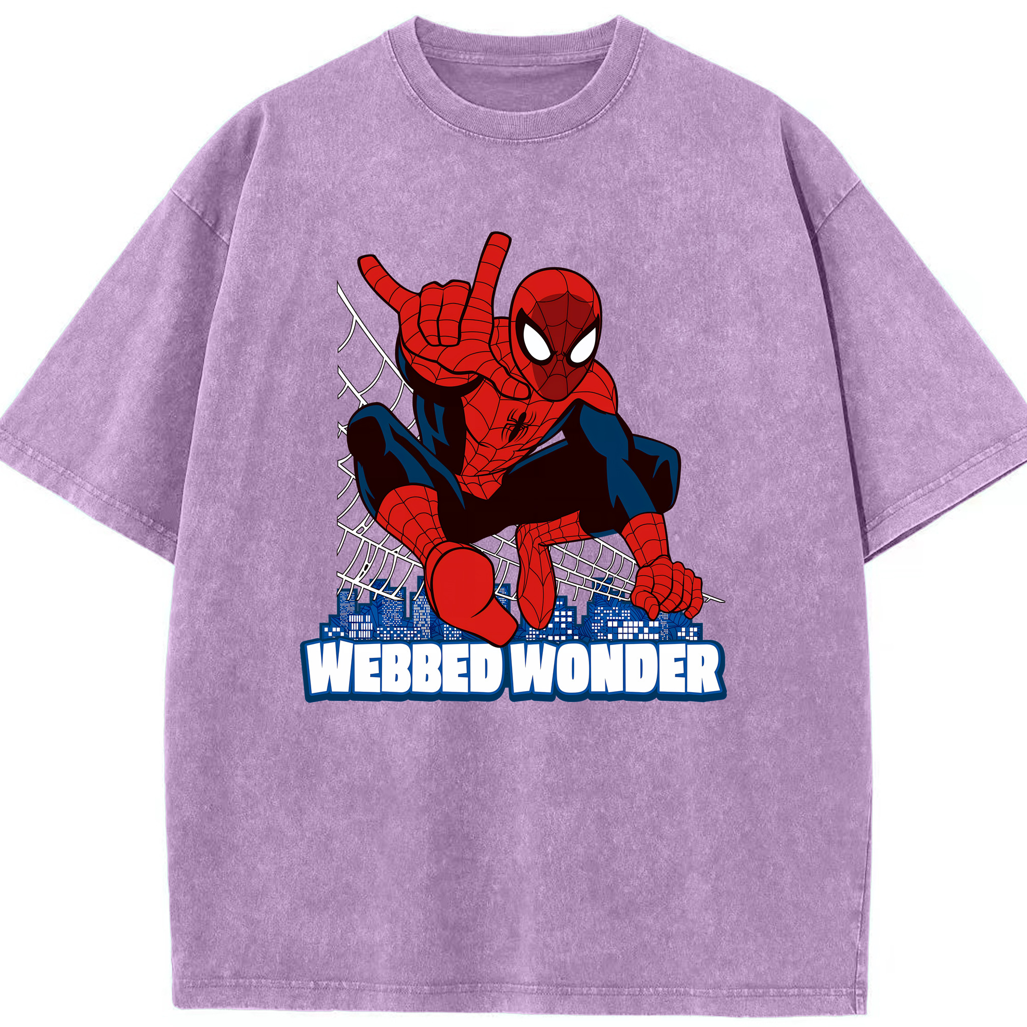 （画像用） Spider Man スパイダーマン 綿100% ヴィンテージ風 半袖Tシャツ（フロントプリント）