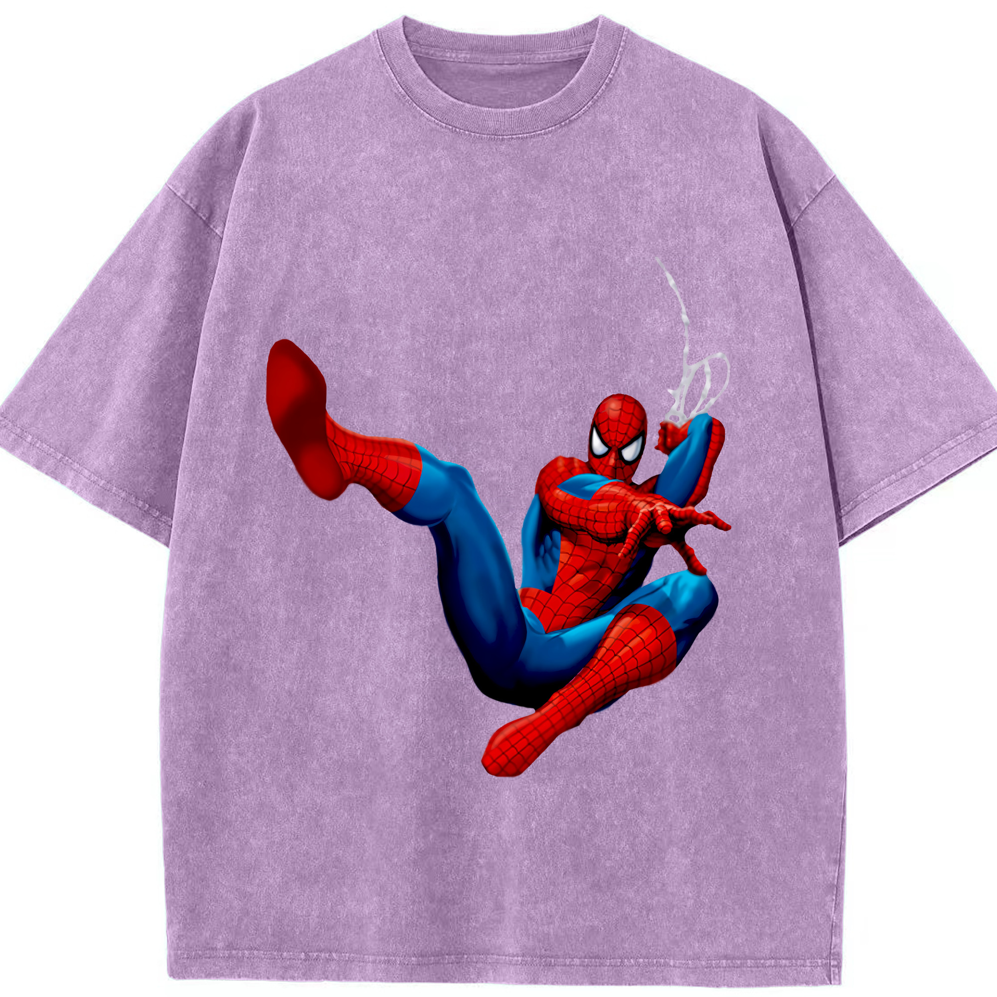 （画像用） Spider Man スパイダーマン 綿100% ヴィンテージ風 半袖Tシャツ（フロントプリント）