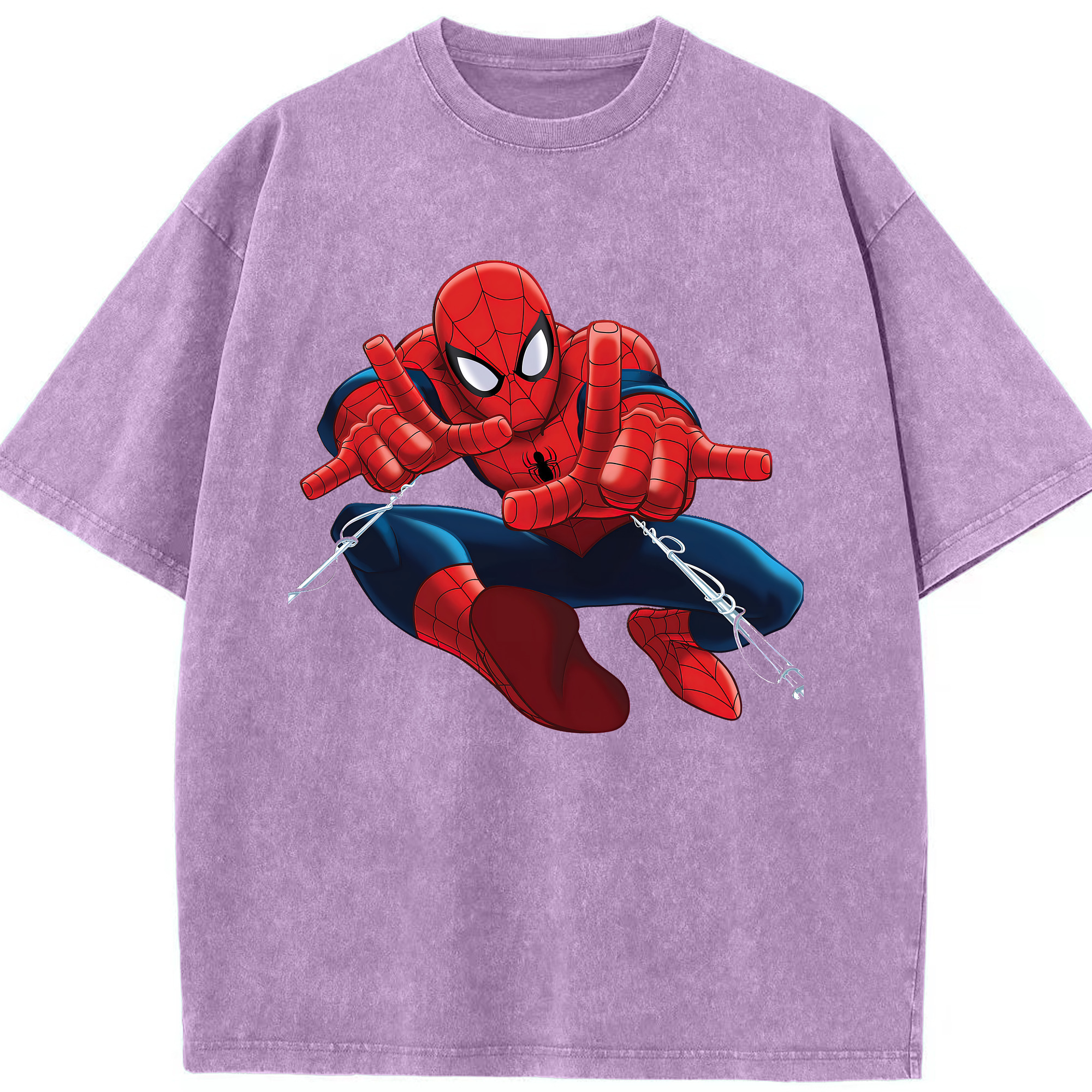 Spider Man スパイダーマン 綿100% ヴィンテージ風 半袖Tシャツ（フロントプリント）