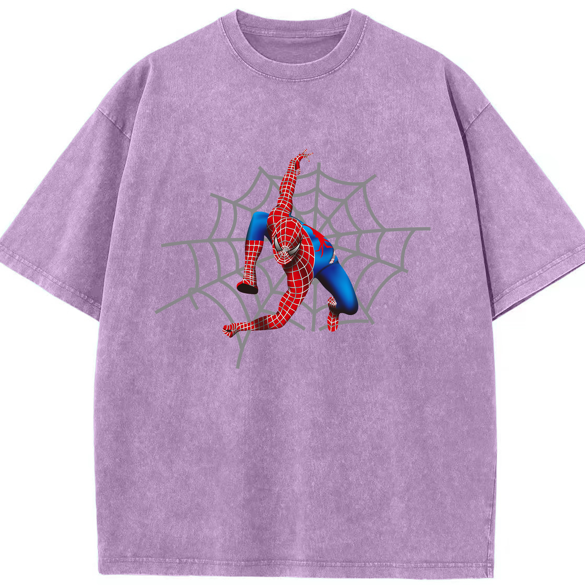 （画像用） Spider Man スパイダーマン 綿100% ヴィンテージ風 半袖Tシャツ（フロントプリント）