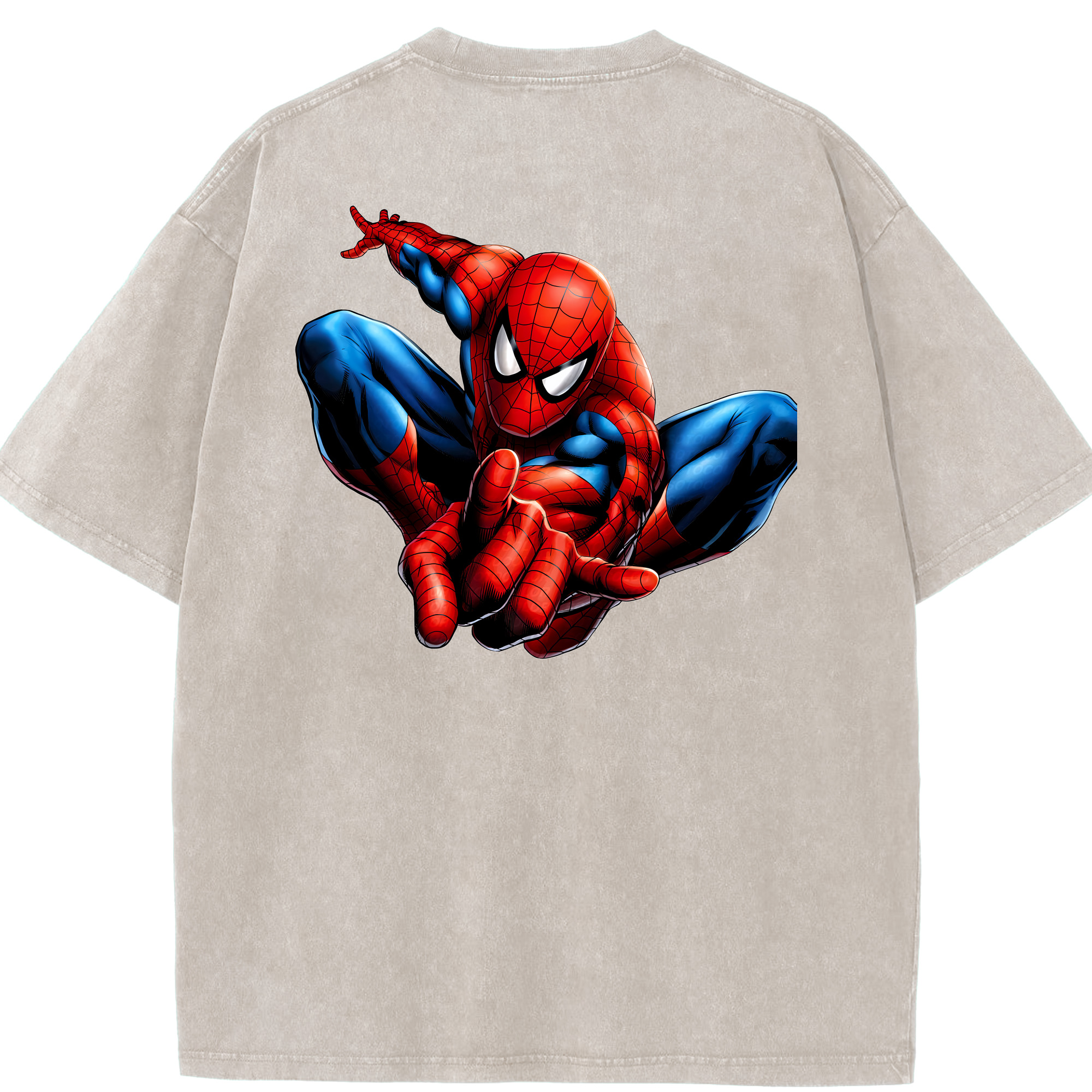 （画像用） Spider Man スパイダーマン 綿100% ヴィンテージ風 半袖Tシャツ（背面プリント）