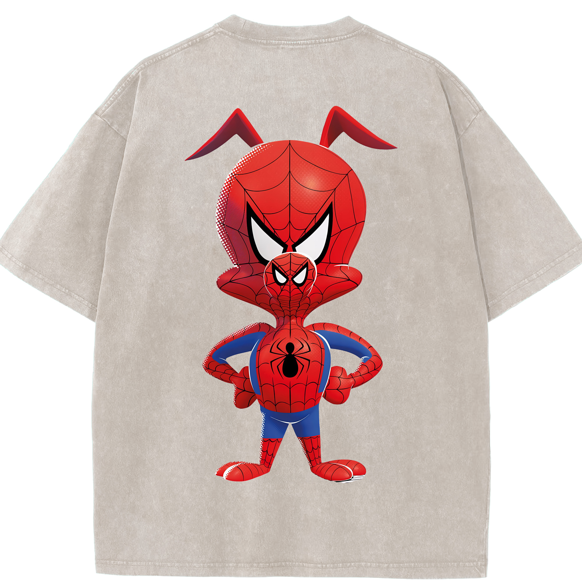 （画像用） Spider Man スパイダーマン 綿100% ヴィンテージ風 半袖Tシャツ（背面プリント）