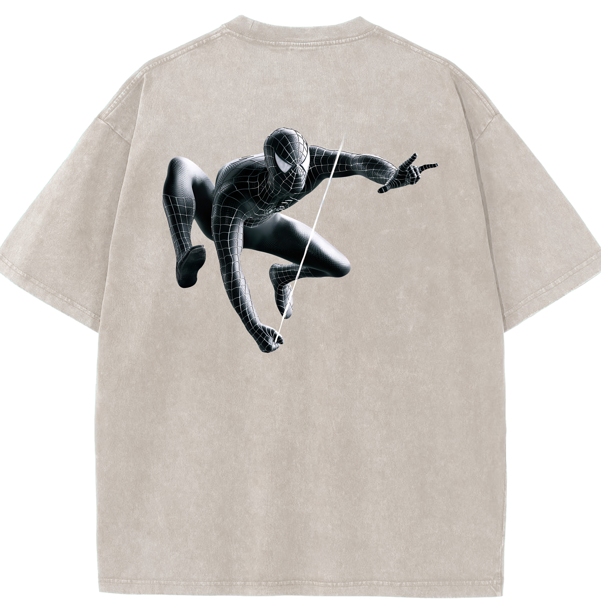 （画像用） Spider Man スパイダーマン 綿100% ヴィンテージ風 半袖Tシャツ（背面プリント）