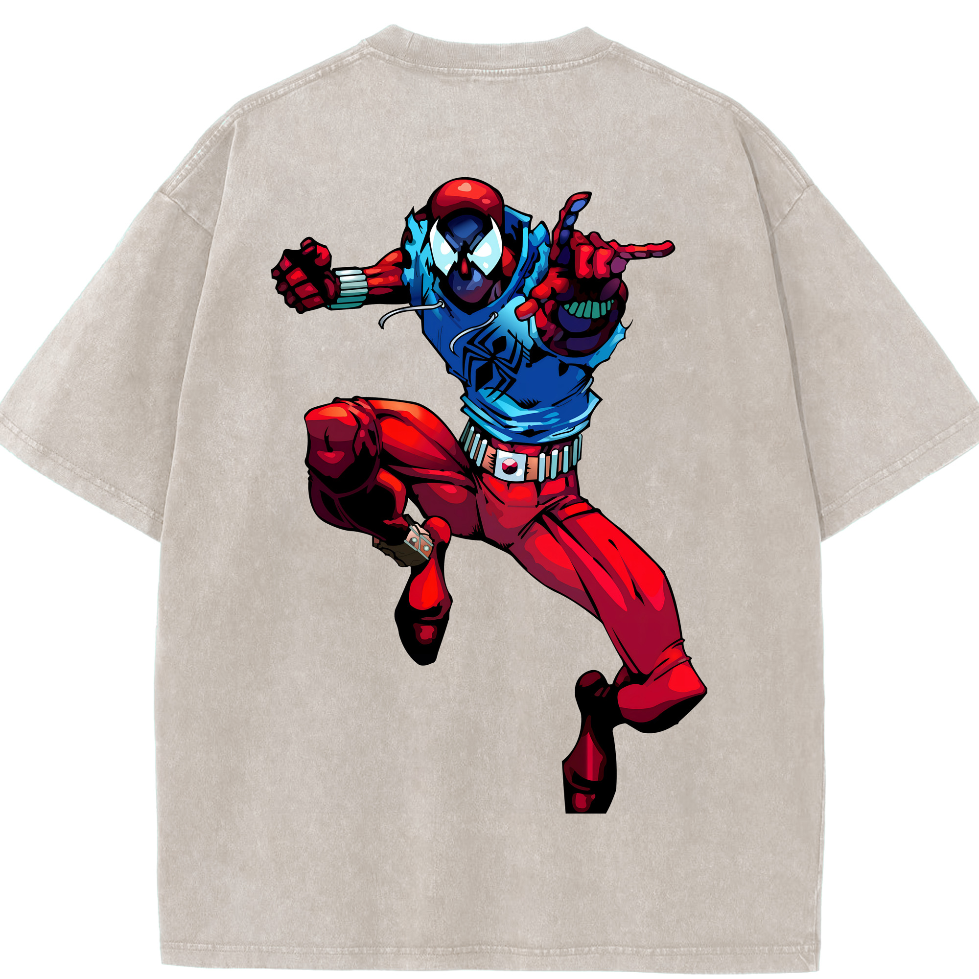 （画像用） Spider Man スパイダーマン 綿100% ヴィンテージ風 半袖Tシャツ（背面プリント）