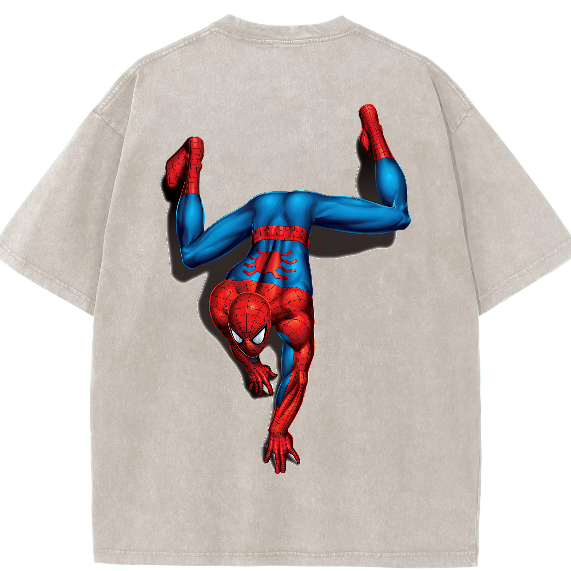 （画像用） Spider Man スパイダーマン 綿100% ヴィンテージ風 半袖Tシャツ（背面プリント）