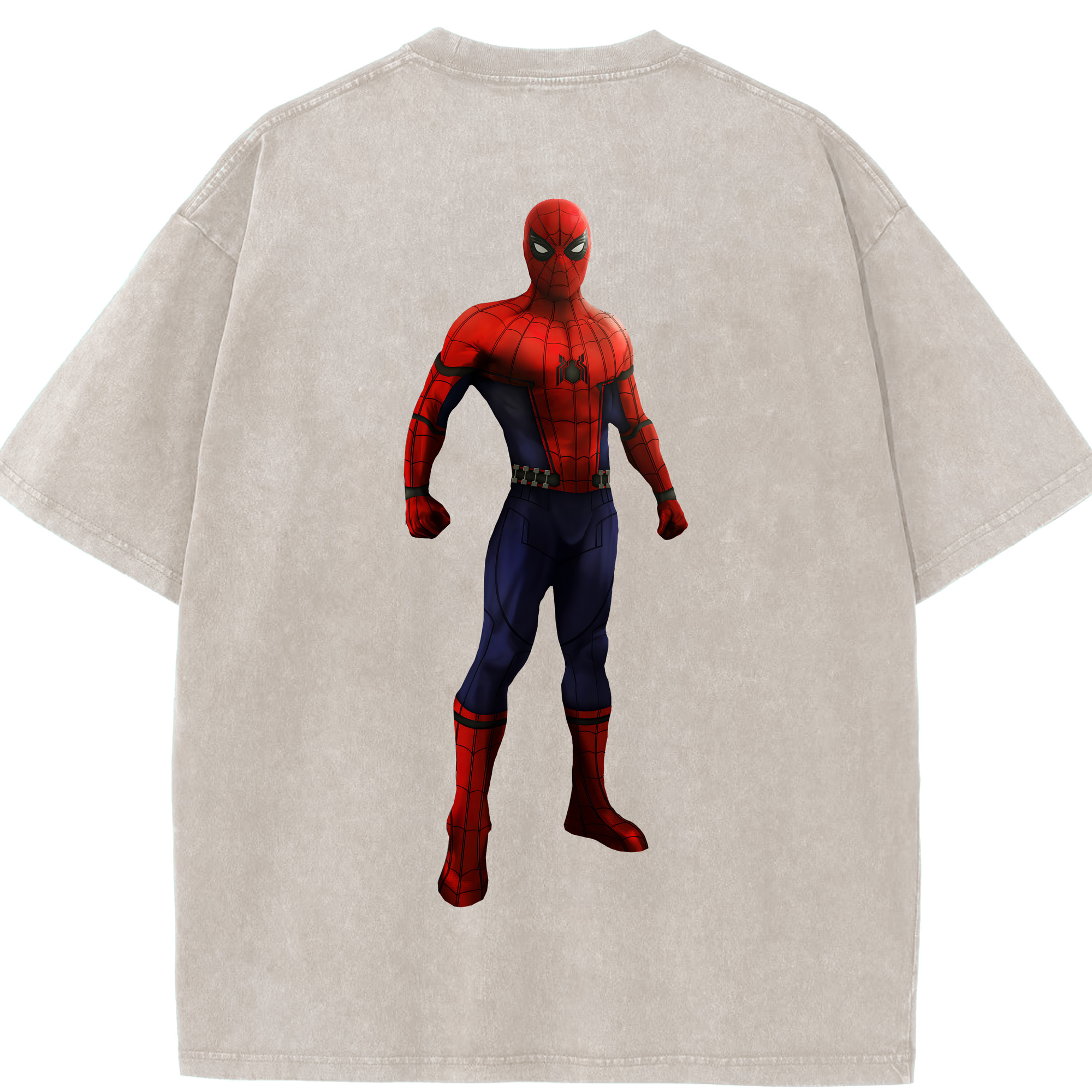 （画像用） Spider Man スパイダーマン 綿100% ヴィンテージ風 半袖Tシャツ（背面プリント）