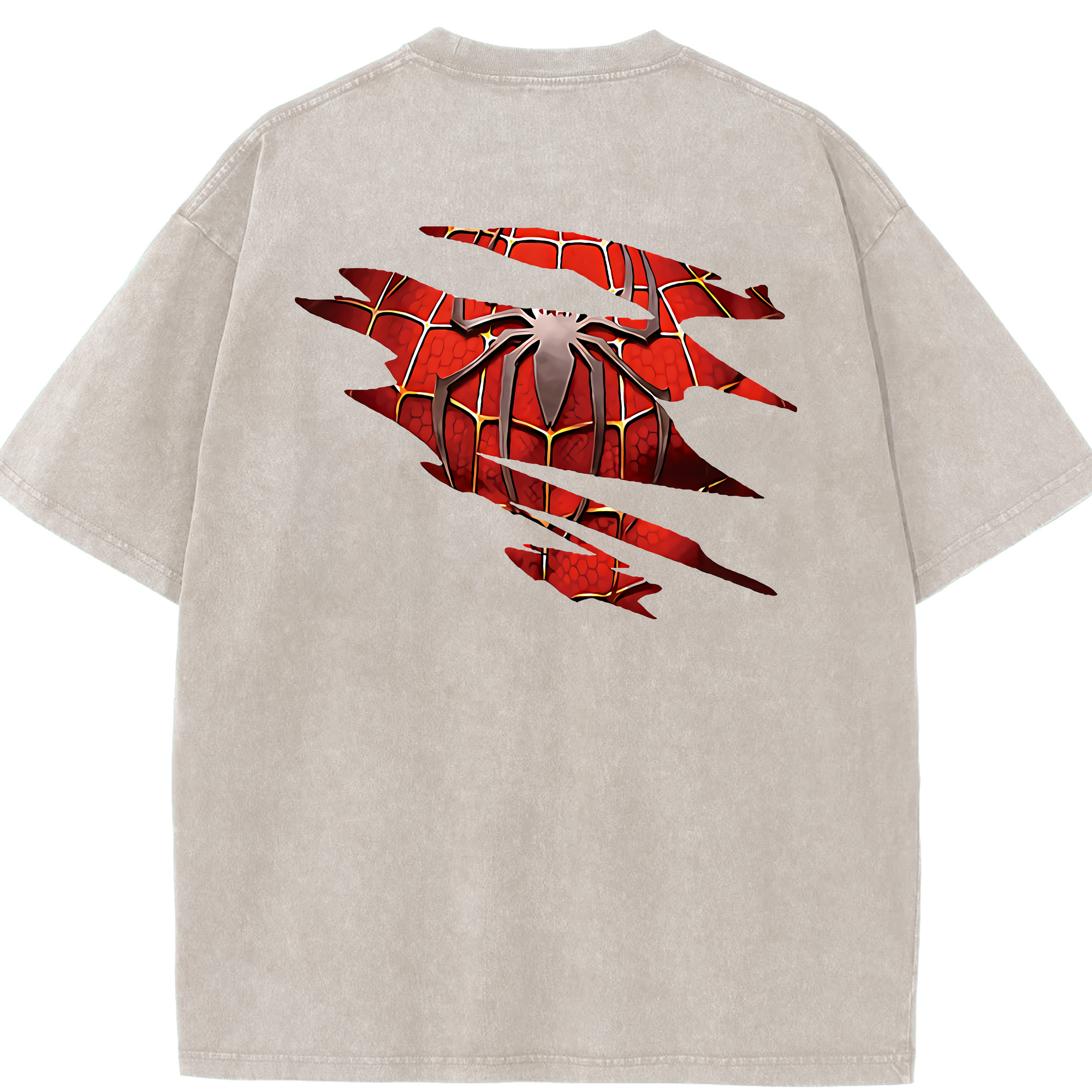 （画像用） Spider Man スパイダーマン 綿100% ヴィンテージ風 半袖Tシャツ（背面プリント）