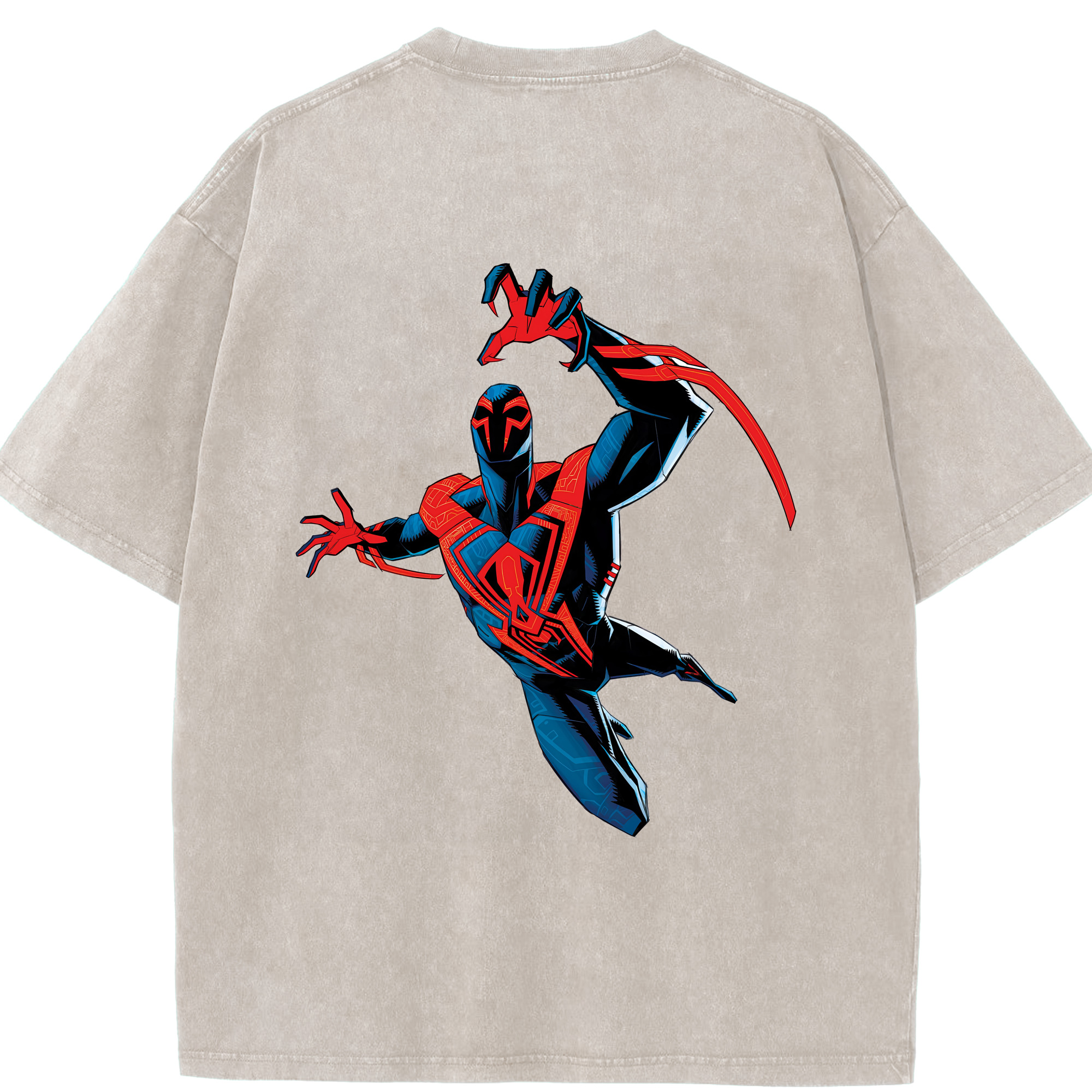 （画像用） Spider Man スパイダーマン 綿100% ヴィンテージ風 半袖Tシャツ（背面プリント）