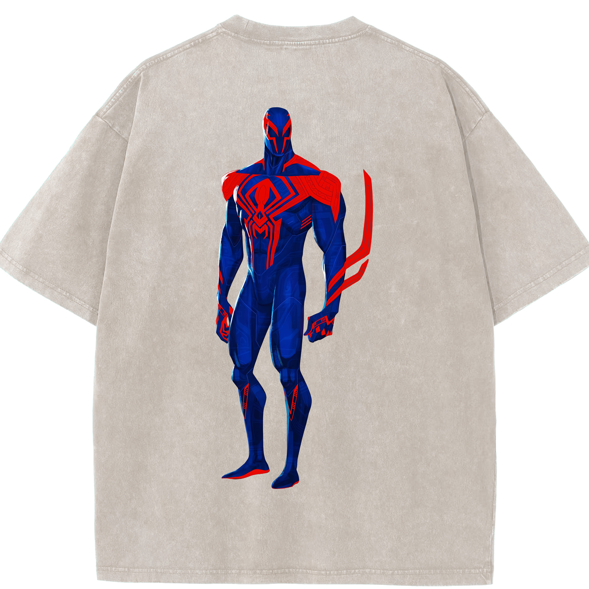 （画像用） Spider Man スパイダーマン 綿100% ヴィンテージ風 半袖Tシャツ（背面プリント）