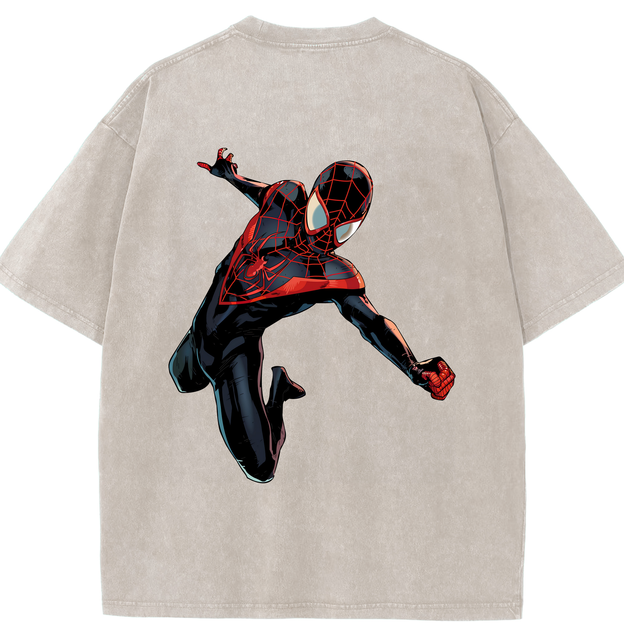 （画像用） Spider Man スパイダーマン 綿100% ヴィンテージ風 半袖Tシャツ（背面プリント）