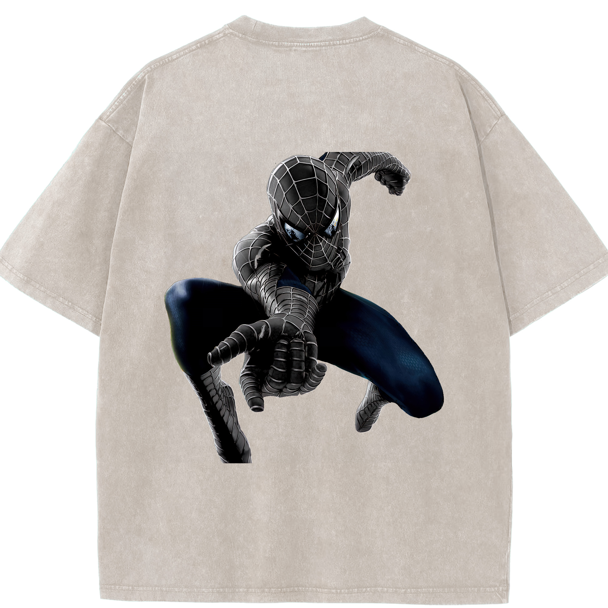 Spider Man スパイダーマン 綿100% ヴィンテージ風 半袖Tシャツ（背面プリント）