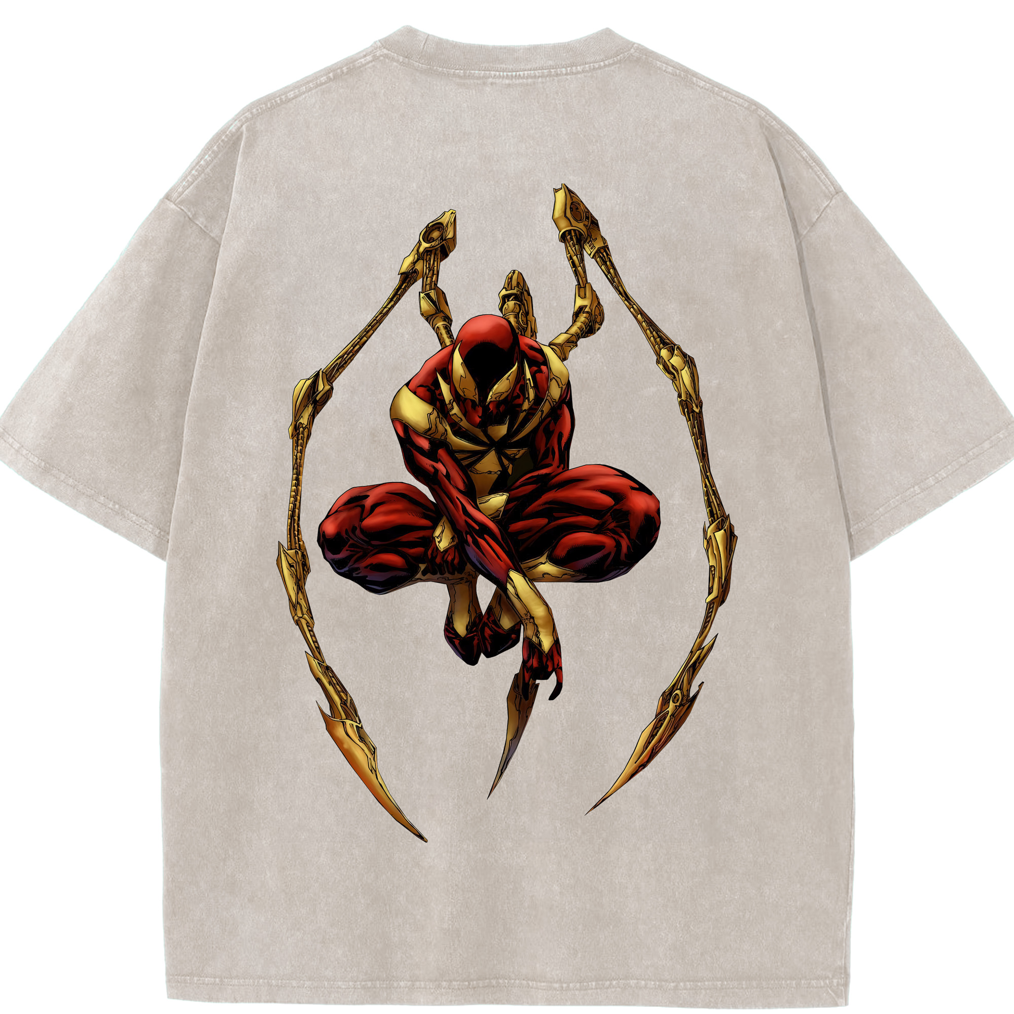 （画像用） Spider Man スパイダーマン 綿100% ヴィンテージ風 半袖Tシャツ（背面プリント）