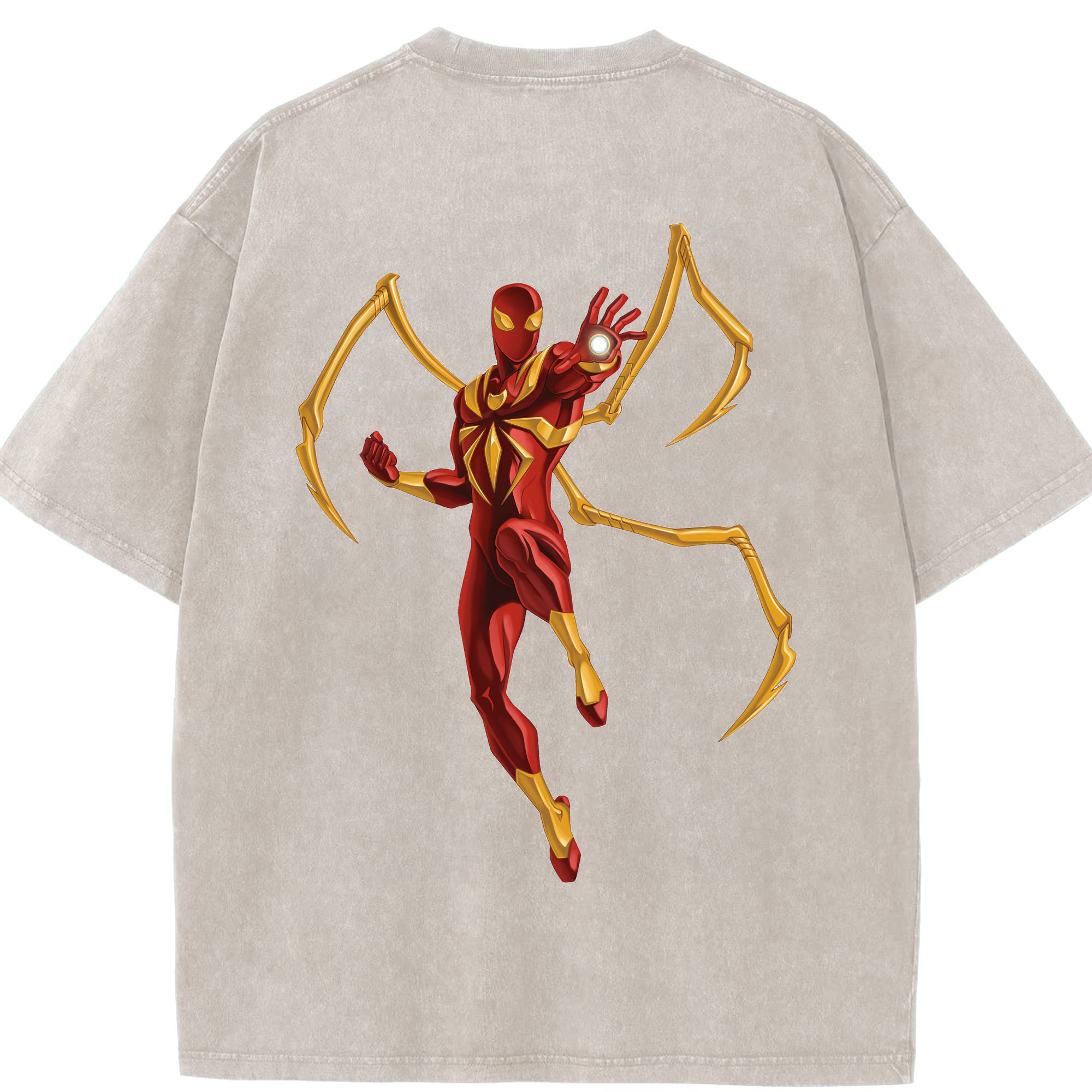 （画像用） Spider Man スパイダーマン 綿100% ヴィンテージ風 半袖Tシャツ（背面プリント）