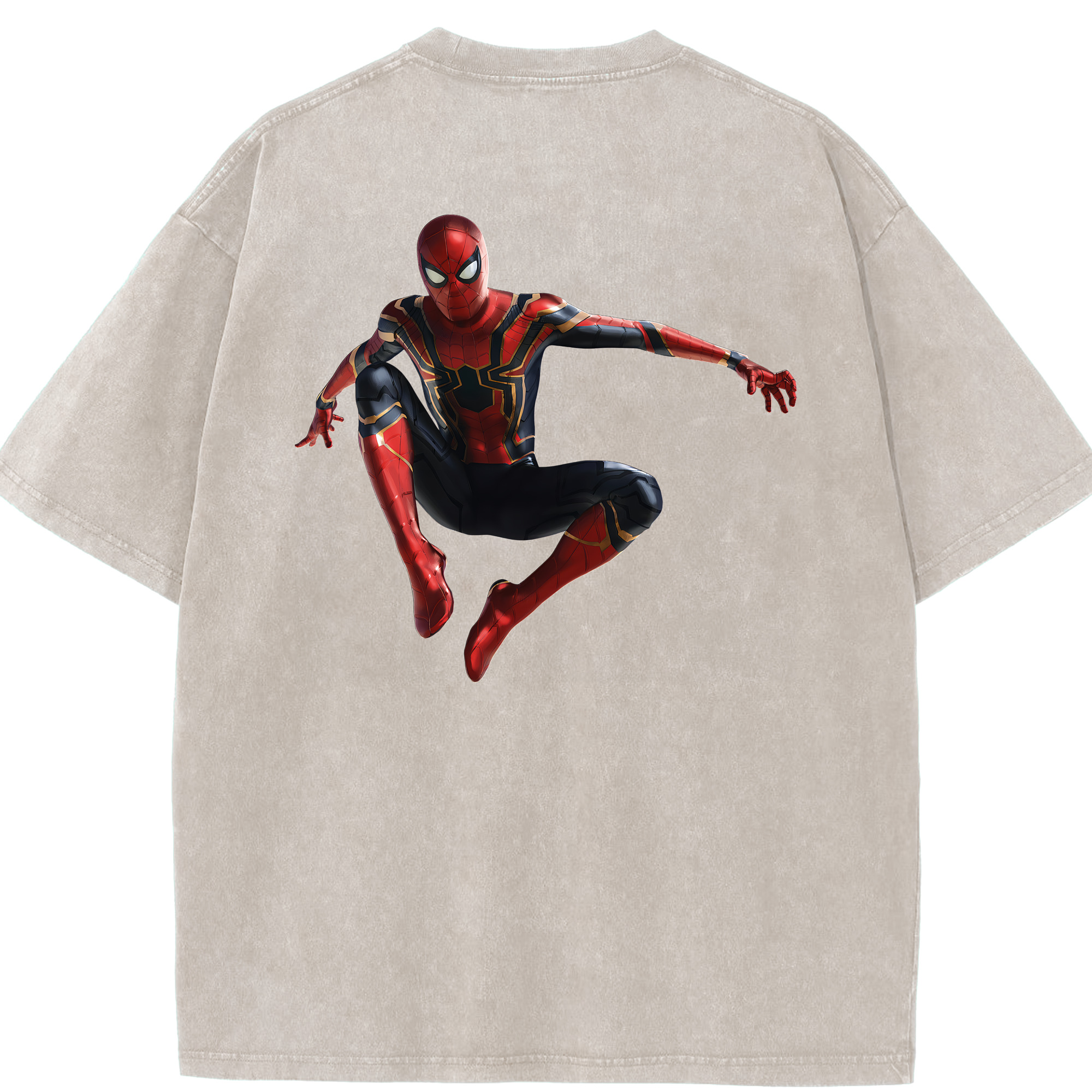 （画像用） Spider Man スパイダーマン 綿100% ヴィンテージ風 半袖Tシャツ（背面プリント）