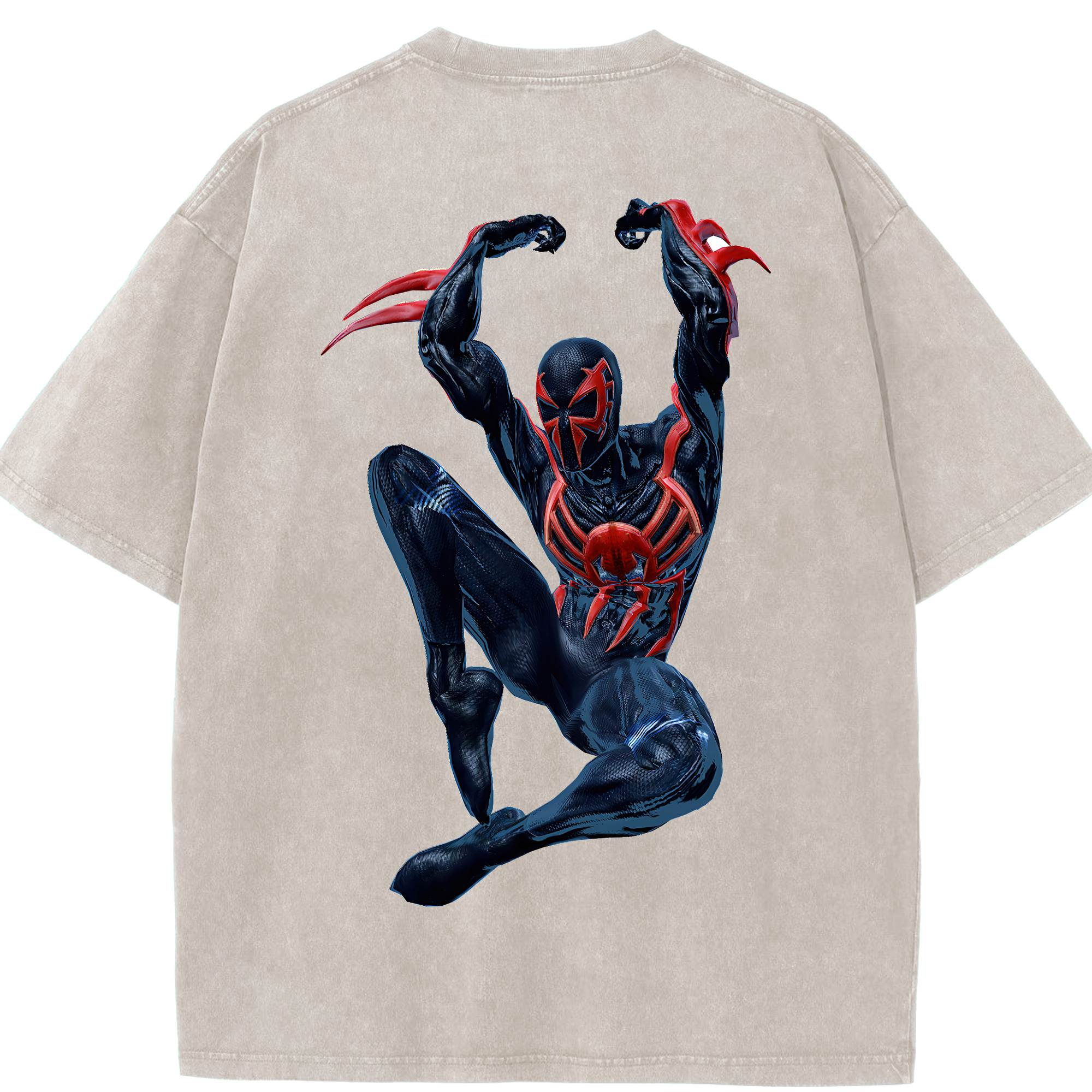 （画像用） Spider Man スパイダーマン 綿100% ヴィンテージ風 半袖Tシャツ（背面プリント）