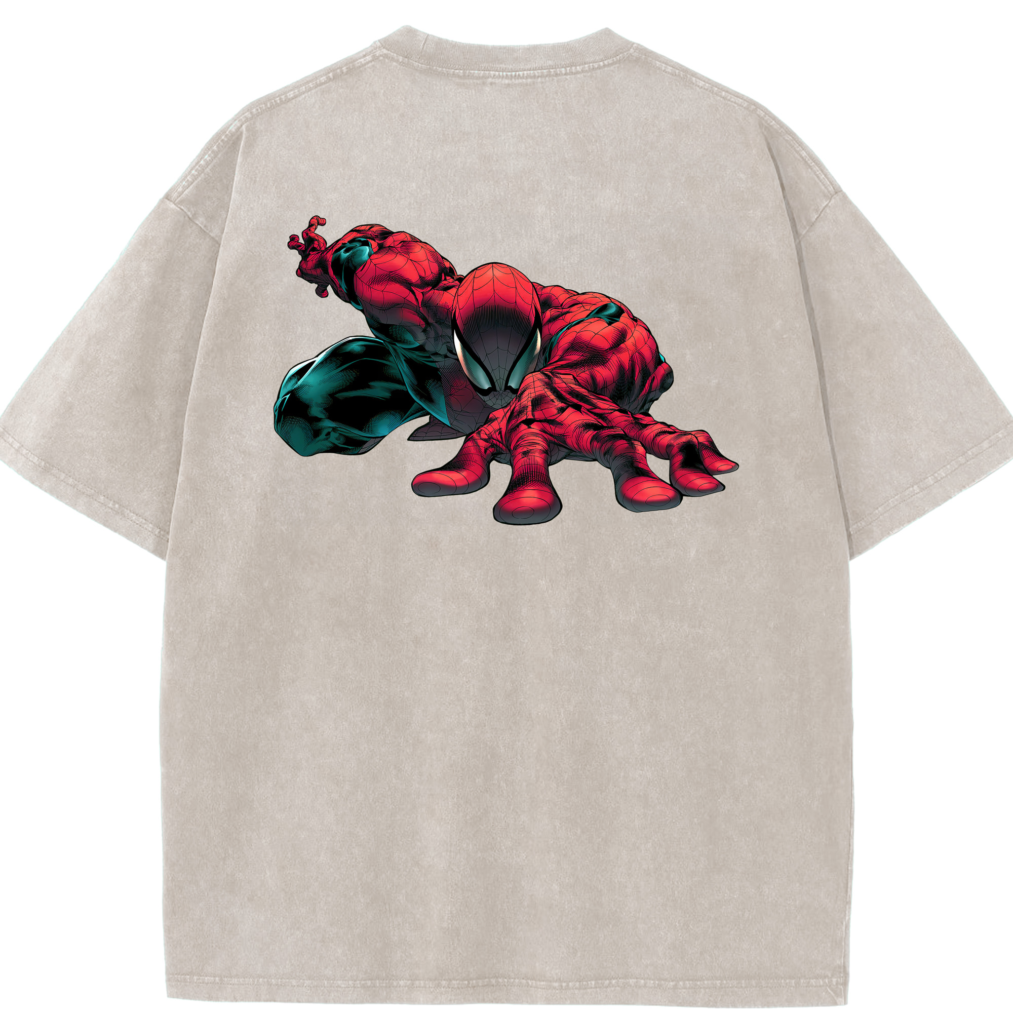 （画像用） Spider Man スパイダーマン 綿100% ヴィンテージ風 半袖Tシャツ（背面プリント）