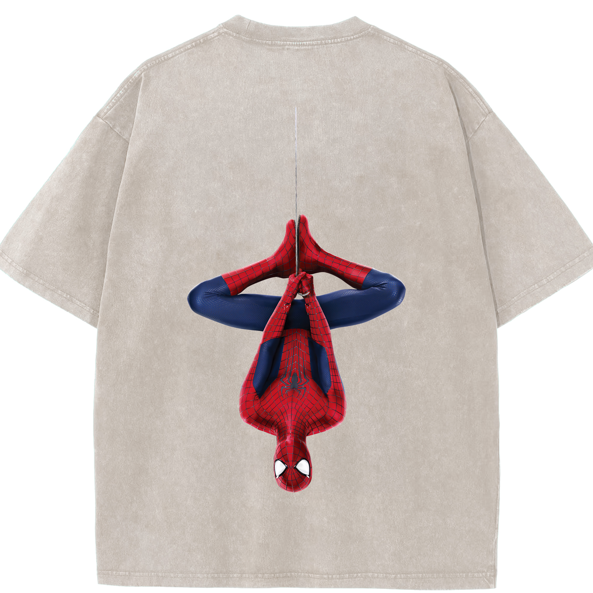 （画像用） Spider Man スパイダーマン 綿100% ヴィンテージ風 半袖Tシャツ（背面プリント）