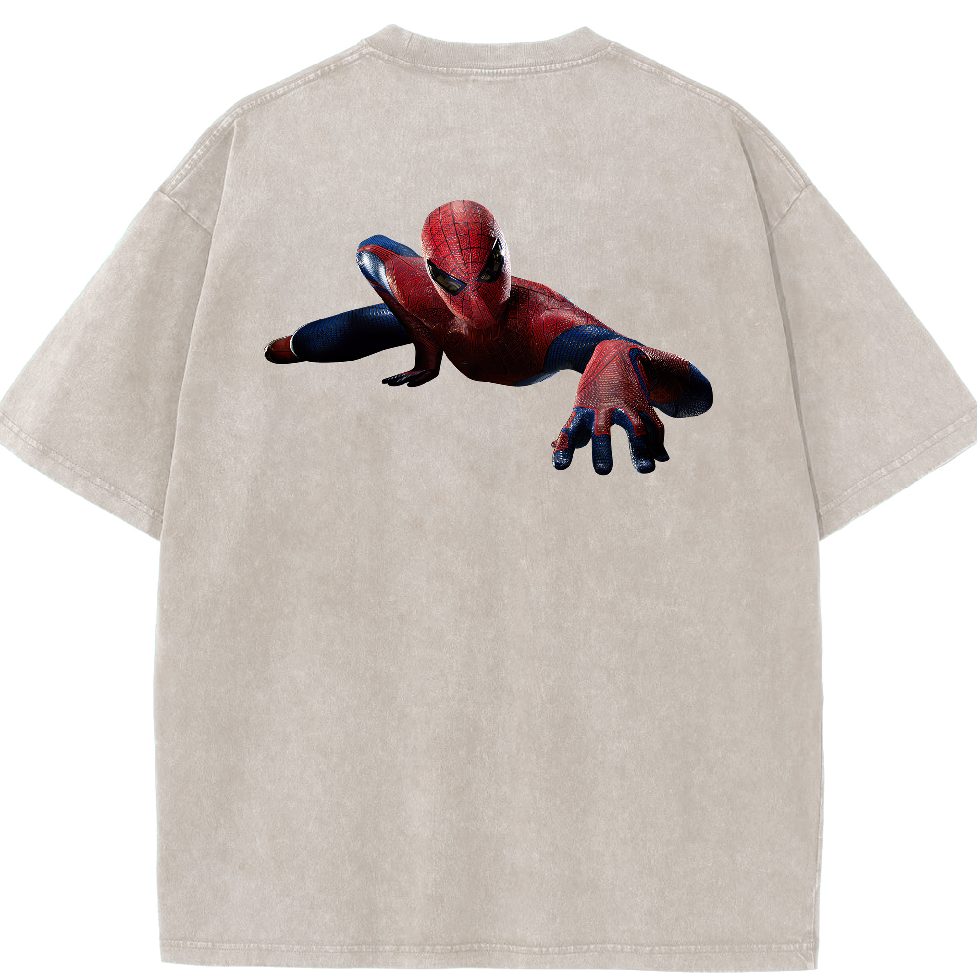 （画像用） Spider Man スパイダーマン 綿100% ヴィンテージ風 半袖Tシャツ（背面プリント）