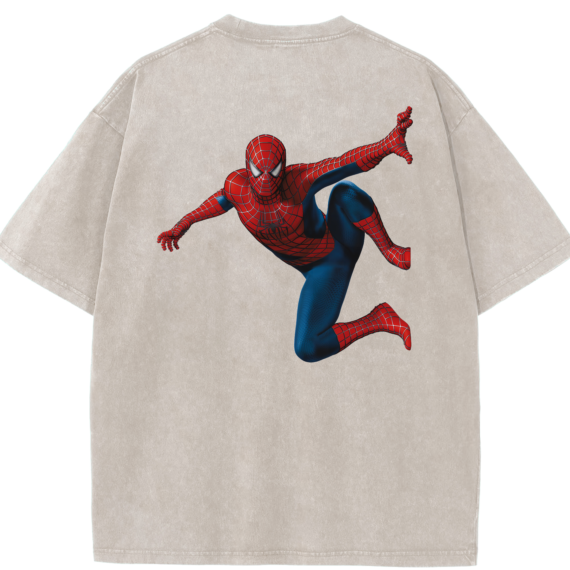 （画像用） Spider Man スパイダーマン 綿100% ヴィンテージ風 半袖Tシャツ（背面プリント）