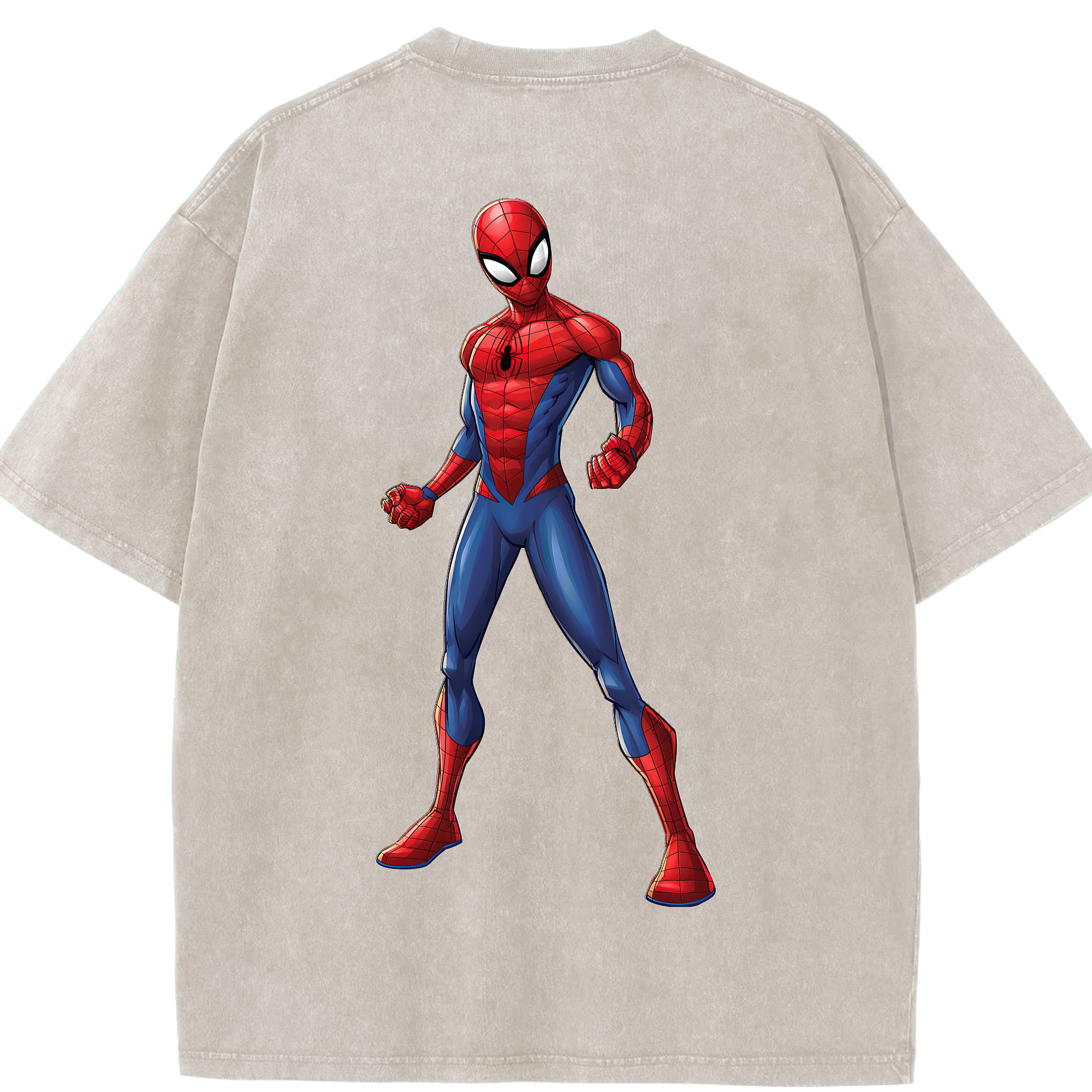 （画像用） Spider Man スパイダーマン 綿100% ヴィンテージ風 半袖Tシャツ（背面プリント）