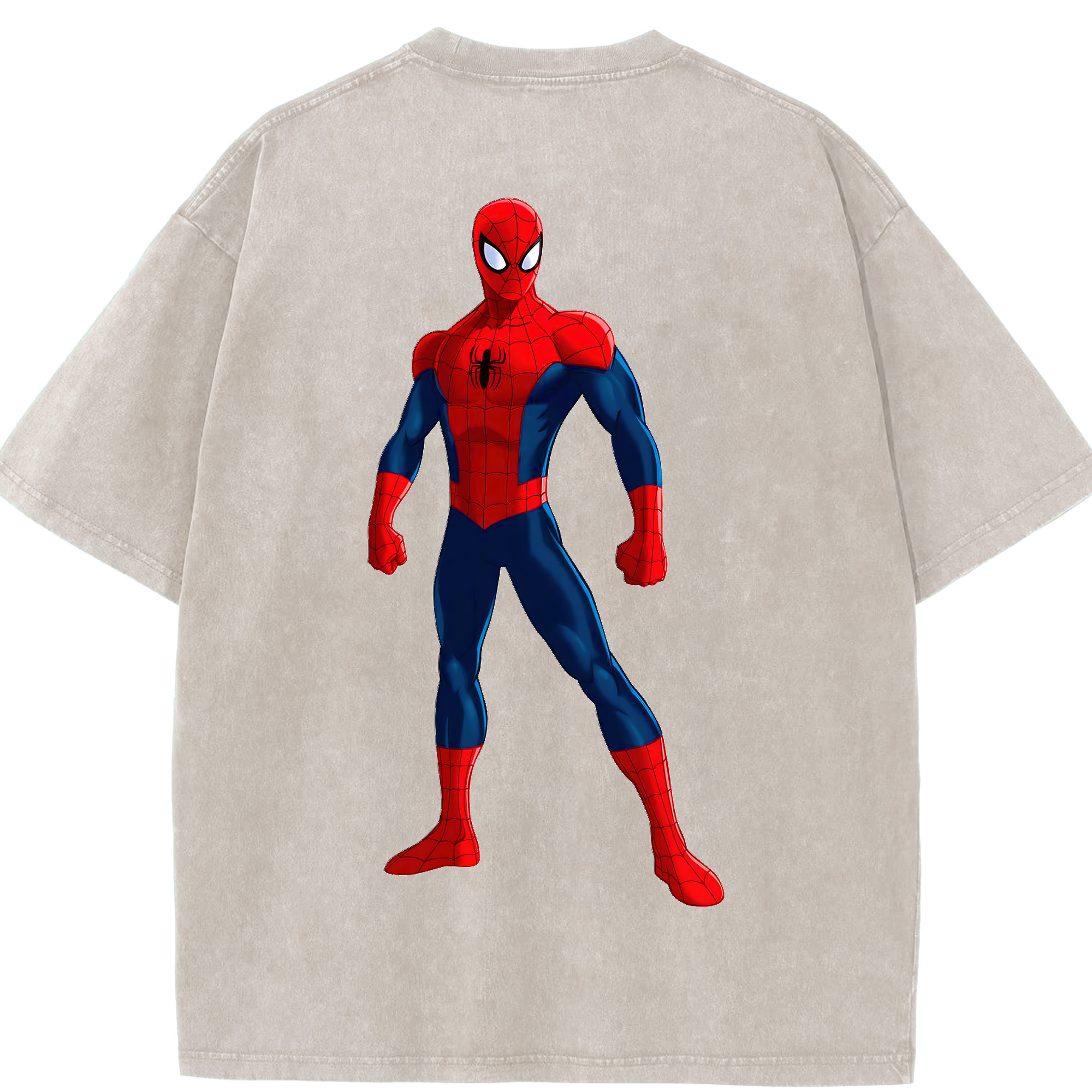 （画像用） Spider Man スパイダーマン 綿100% ヴィンテージ風 半袖Tシャツ（背面プリント）