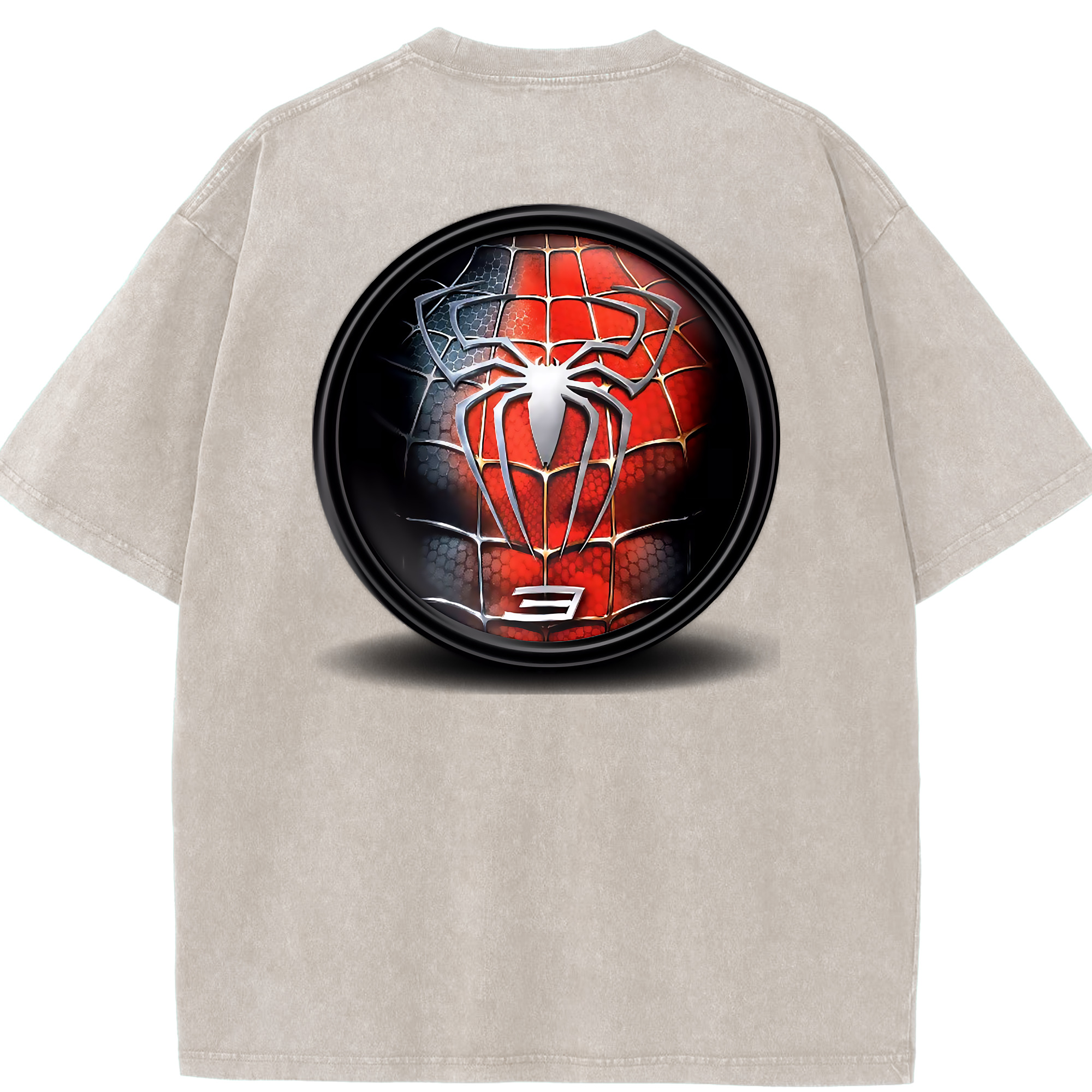 （画像用） Spider Man スパイダーマン 綿100% ヴィンテージ風 半袖Tシャツ（背面プリント）