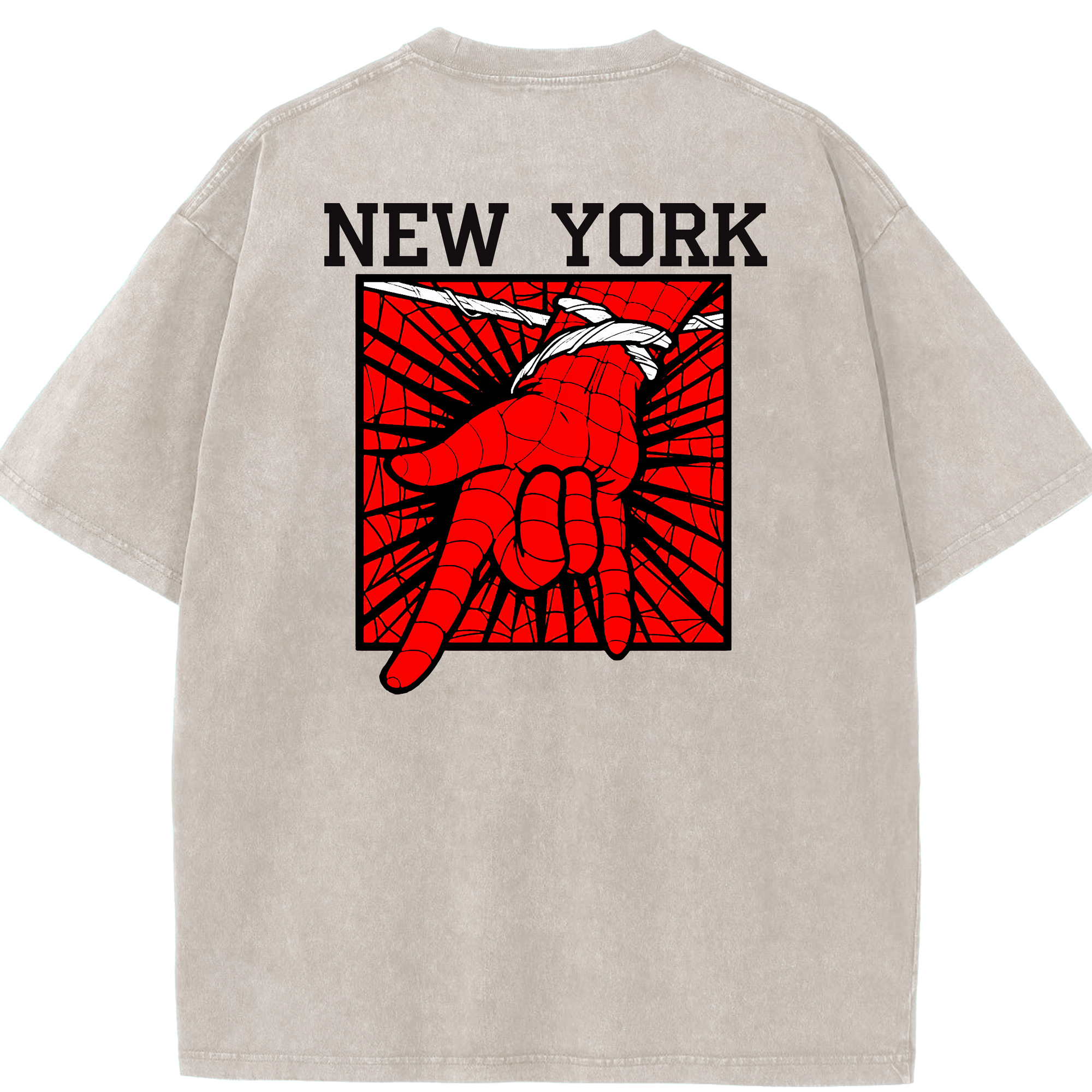 （画像用） Spider Man スパイダーマン 綿100% ヴィンテージ風 半袖Tシャツ（背面プリント）
