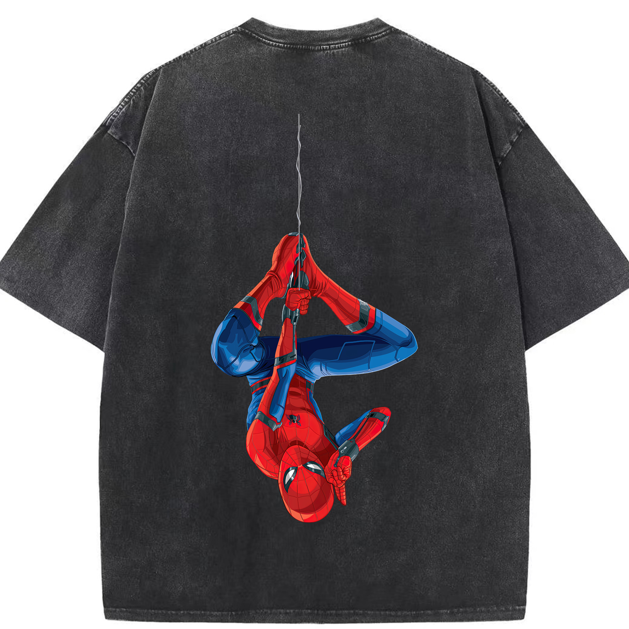 （画像用） Spider Man スパイダーマン 綿100% ヴィンテージ風 半袖Tシャツ（背面プリント）