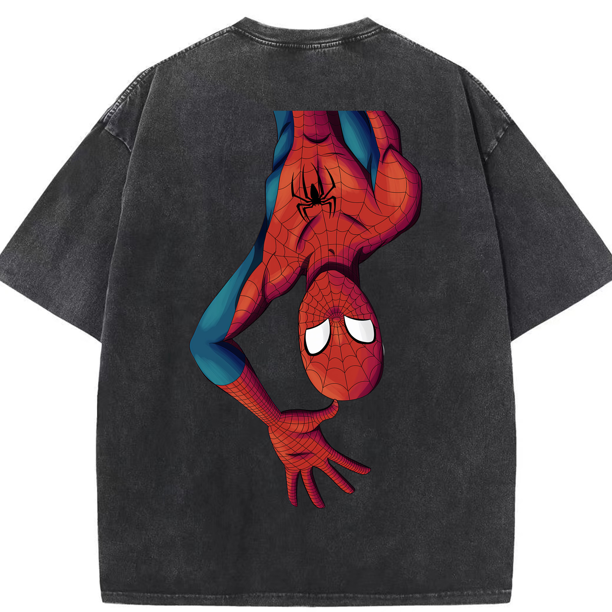 （画像用） Spider Man スパイダーマン 綿100% ヴィンテージ風 半袖Tシャツ（背面プリント）