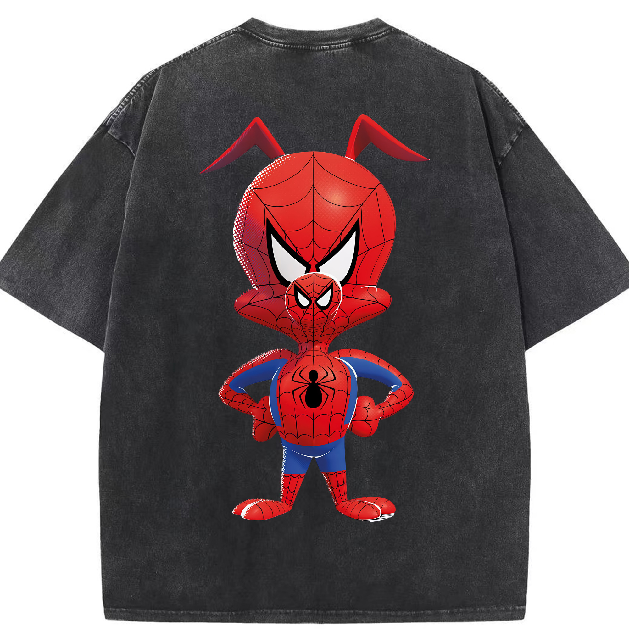 （画像用） Spider Man スパイダーマン 綿100% ヴィンテージ風 半袖Tシャツ（背面プリント）