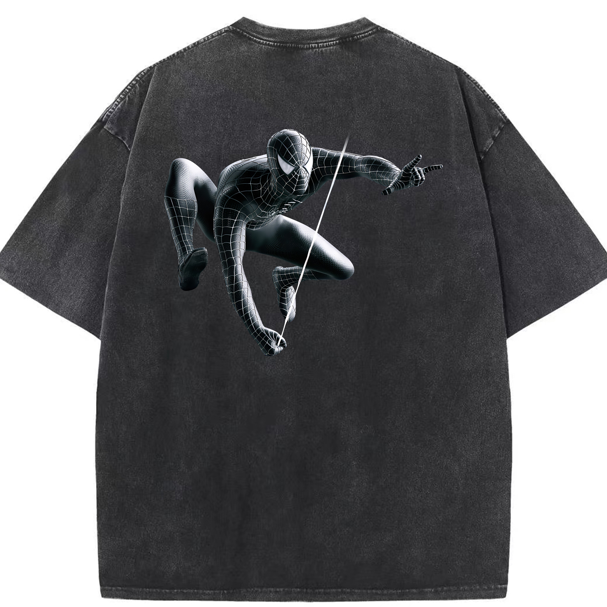 （画像用） Spider Man スパイダーマン 綿100% ヴィンテージ風 半袖Tシャツ（背面プリント）