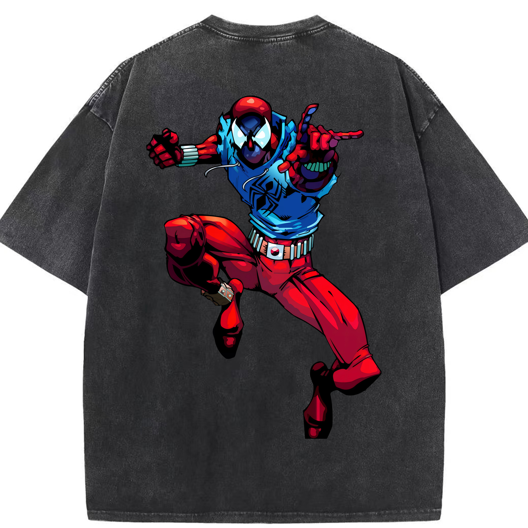 （画像用） Spider Man スパイダーマン 綿100% ヴィンテージ風 半袖Tシャツ（背面プリント）