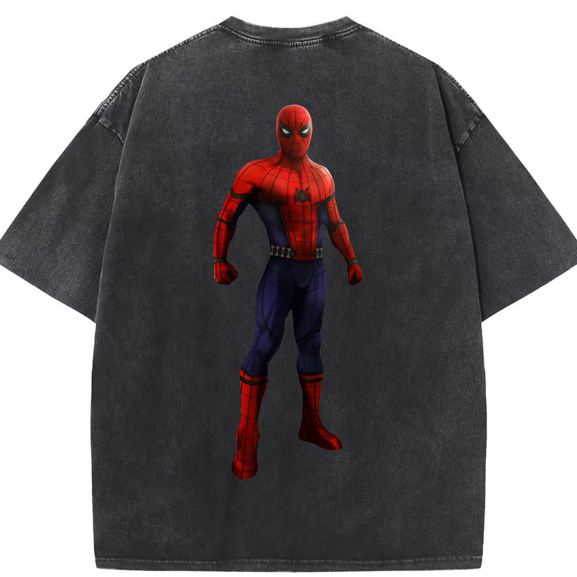 （画像用） Spider Man スパイダーマン 綿100% ヴィンテージ風 半袖Tシャツ（背面プリント）