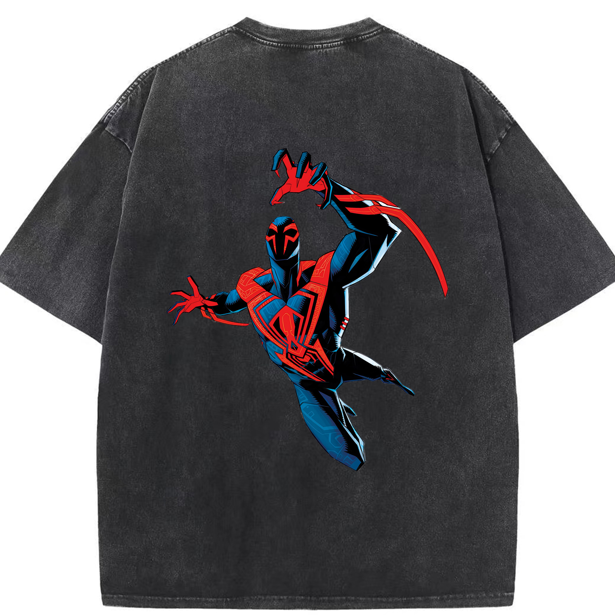 （画像用） Spider Man スパイダーマン 綿100% ヴィンテージ風 半袖Tシャツ（背面プリント）