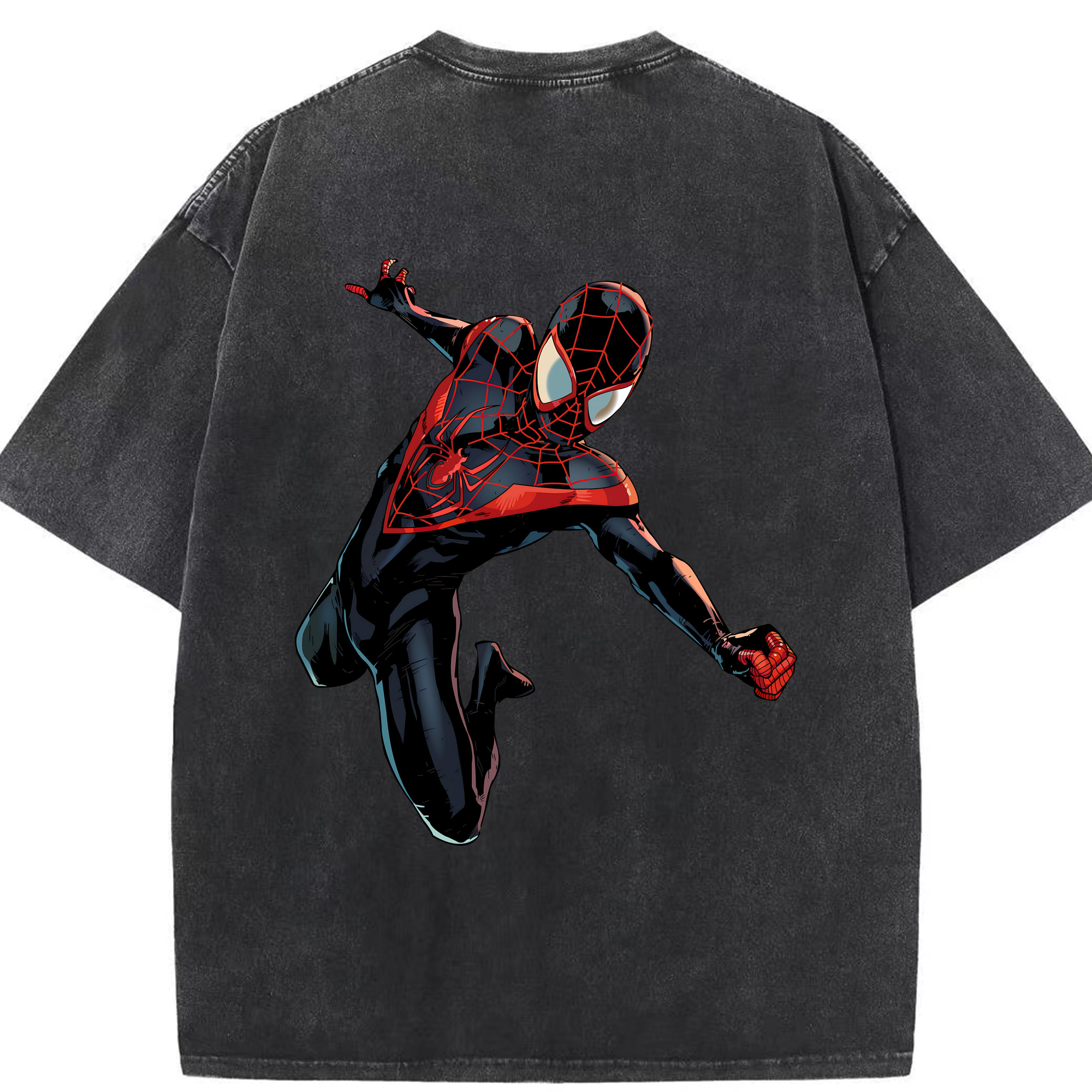 （画像用） Spider Man スパイダーマン 綿100% ヴィンテージ風 半袖Tシャツ（背面プリント）