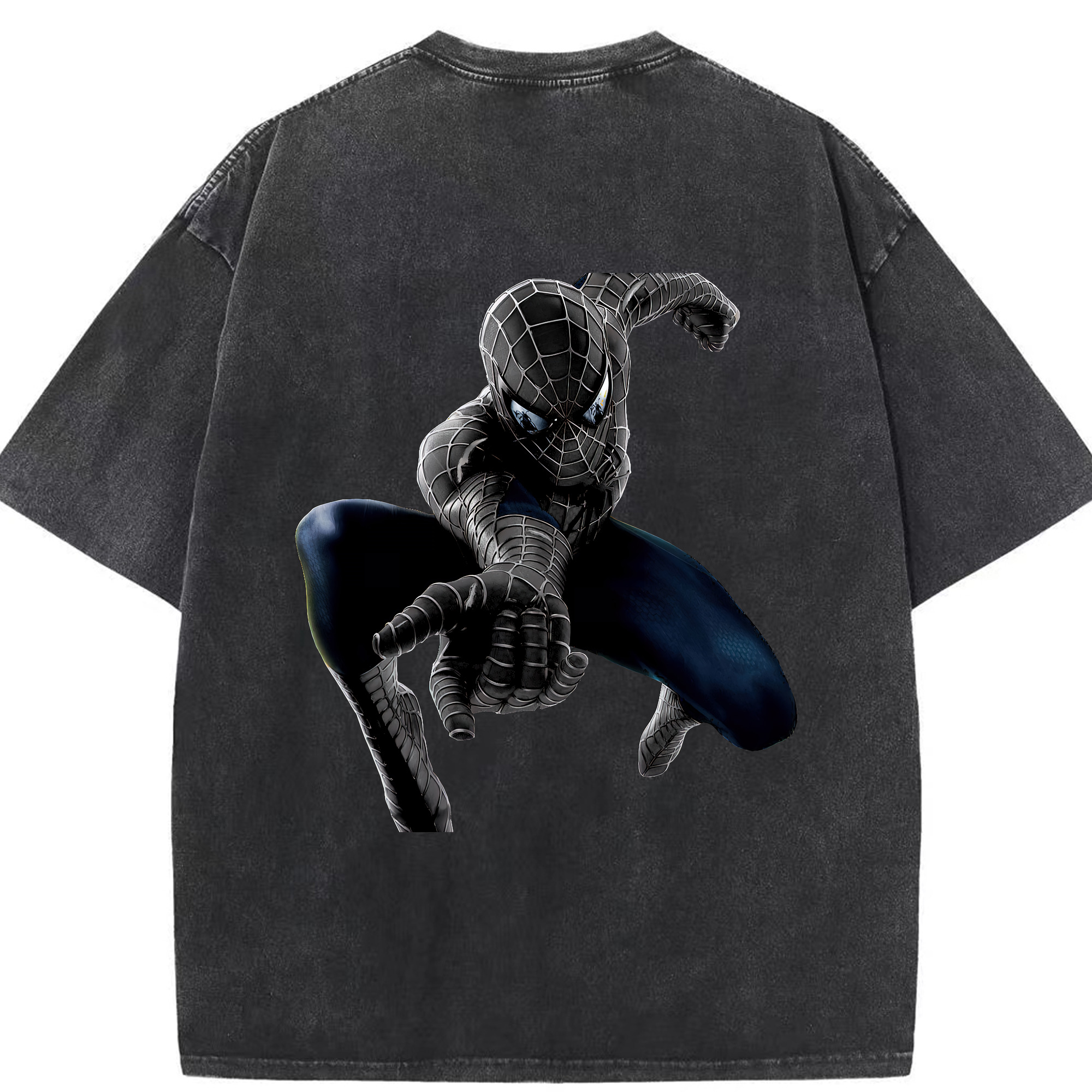 （画像用） Spider Man スパイダーマン 綿100% ヴィンテージ風 半袖Tシャツ（背面プリント）