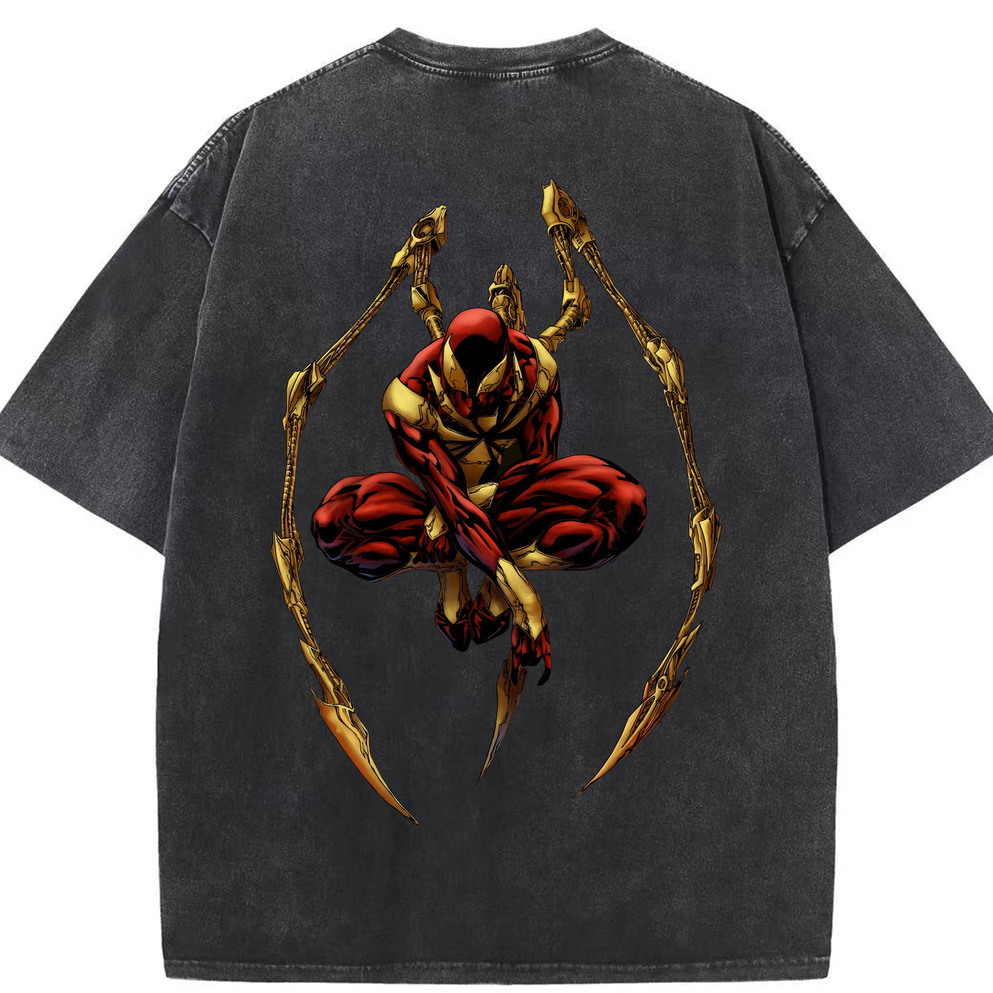 （画像用） Spider Man スパイダーマン 綿100% ヴィンテージ風 半袖Tシャツ（背面プリント）