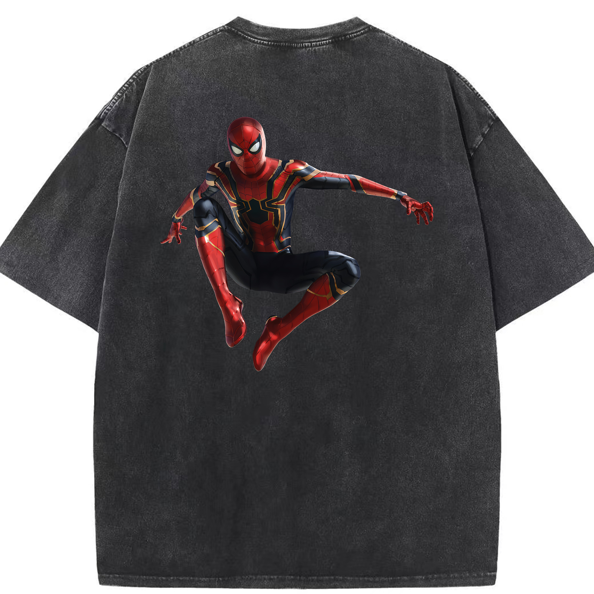 （画像用） Spider Man スパイダーマン 綿100% ヴィンテージ風 半袖Tシャツ（背面プリント）