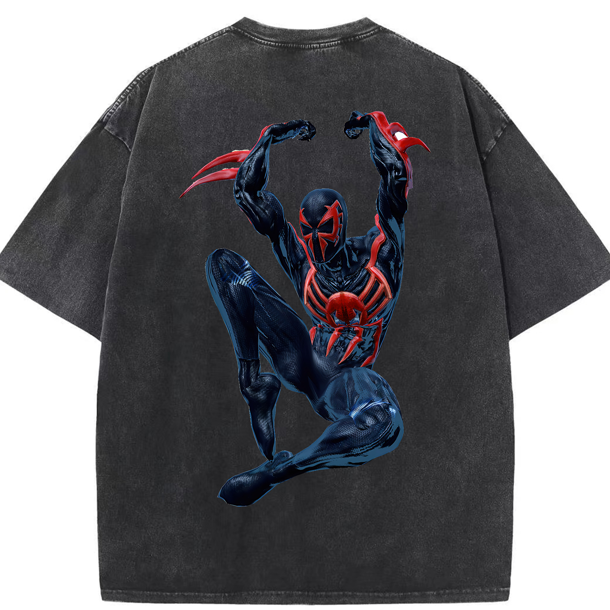 （画像用） Spider Man スパイダーマン 綿100% ヴィンテージ風 半袖Tシャツ（背面プリント）