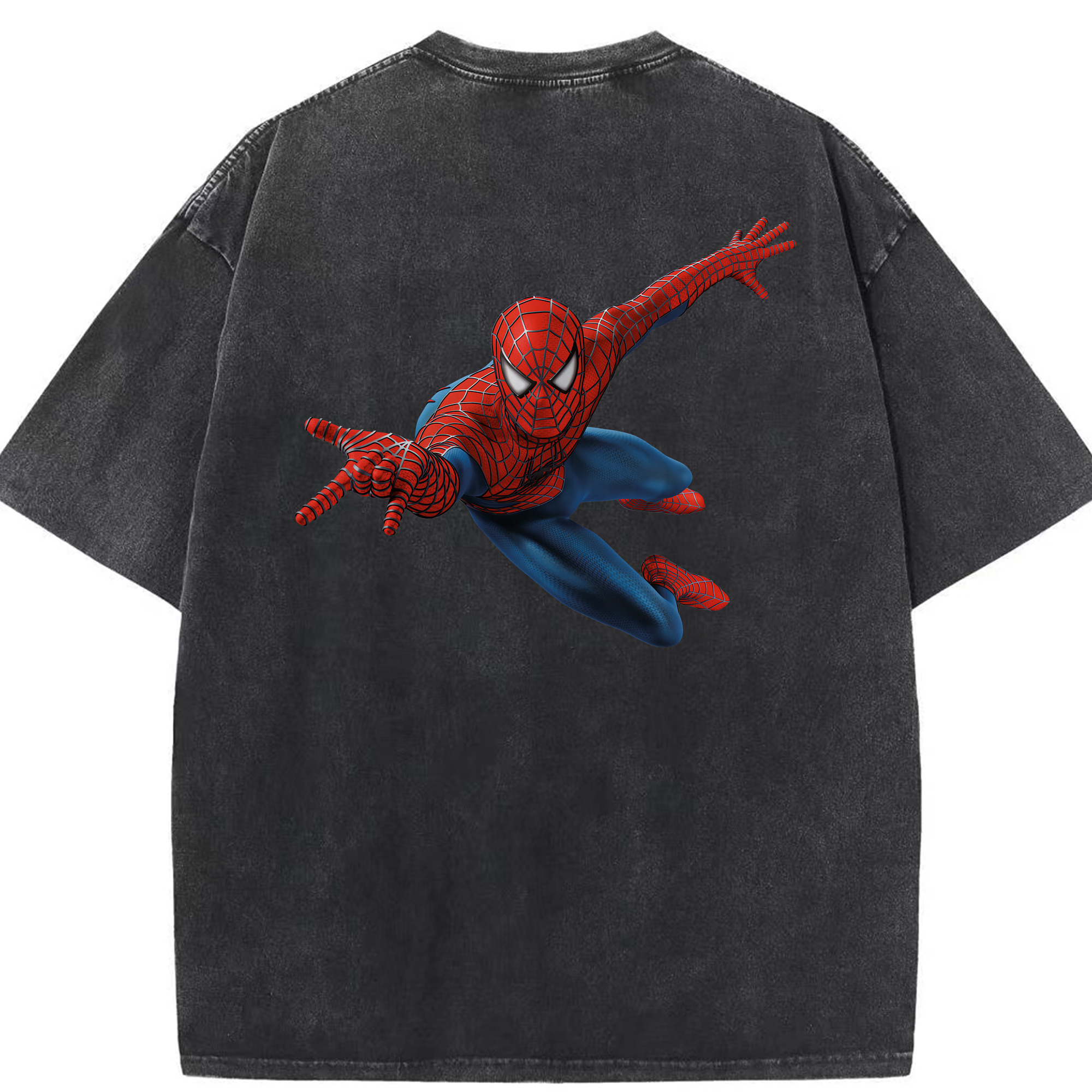 （画像用） Spider Man スパイダーマン 綿100% ヴィンテージ風 半袖Tシャツ（背面プリント）